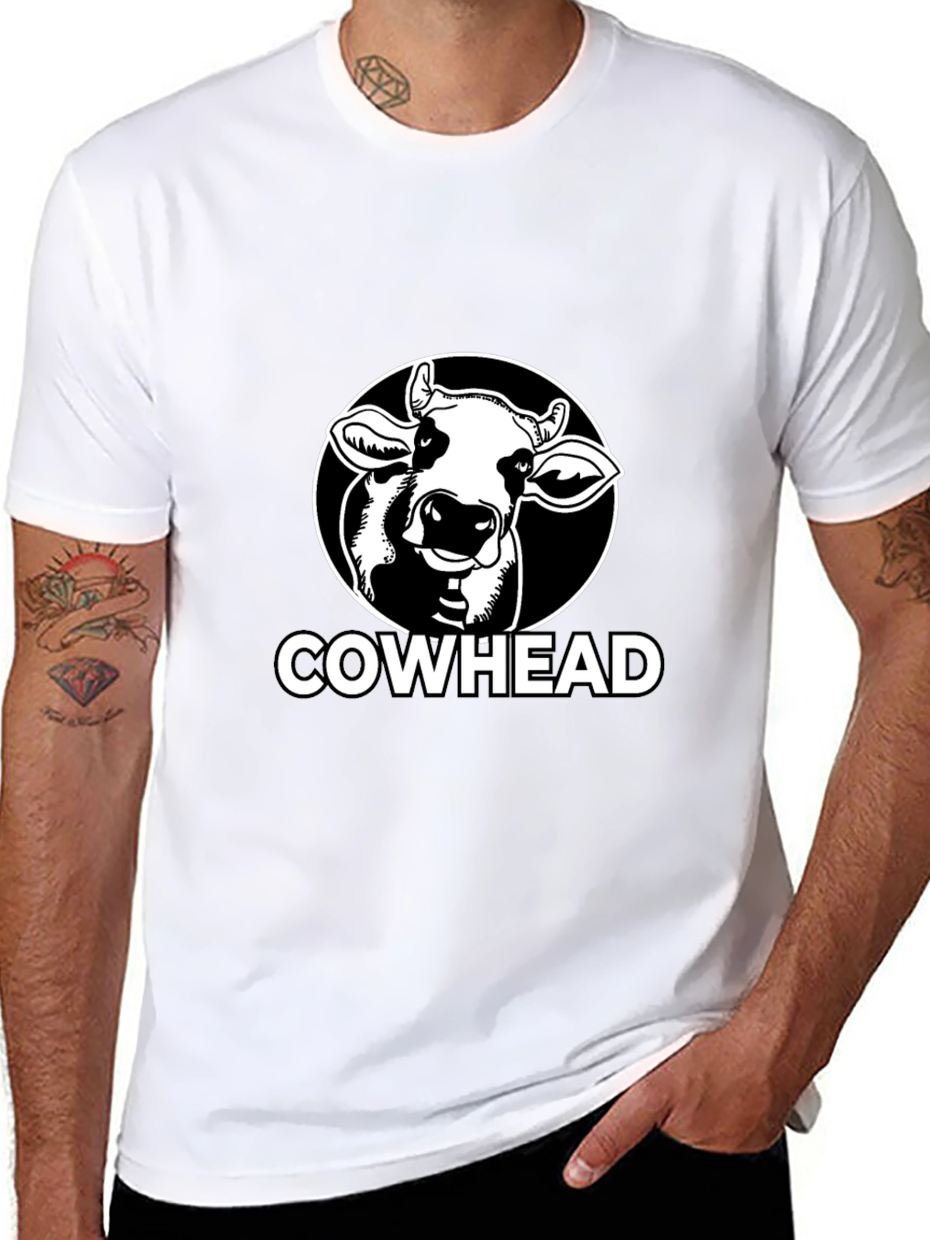 Cowhead Graphic Tee - Black Cotton T-Shirt