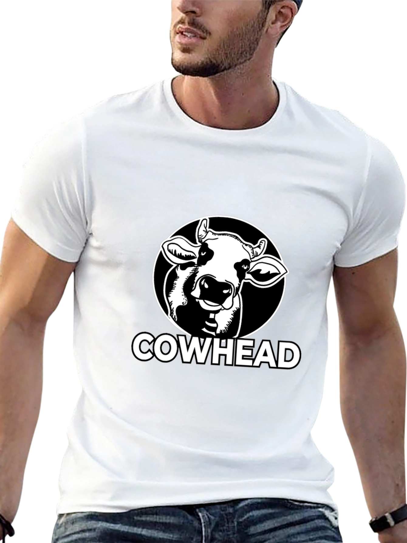 Cowhead Graphic Tee - Black Cotton T-Shirt
