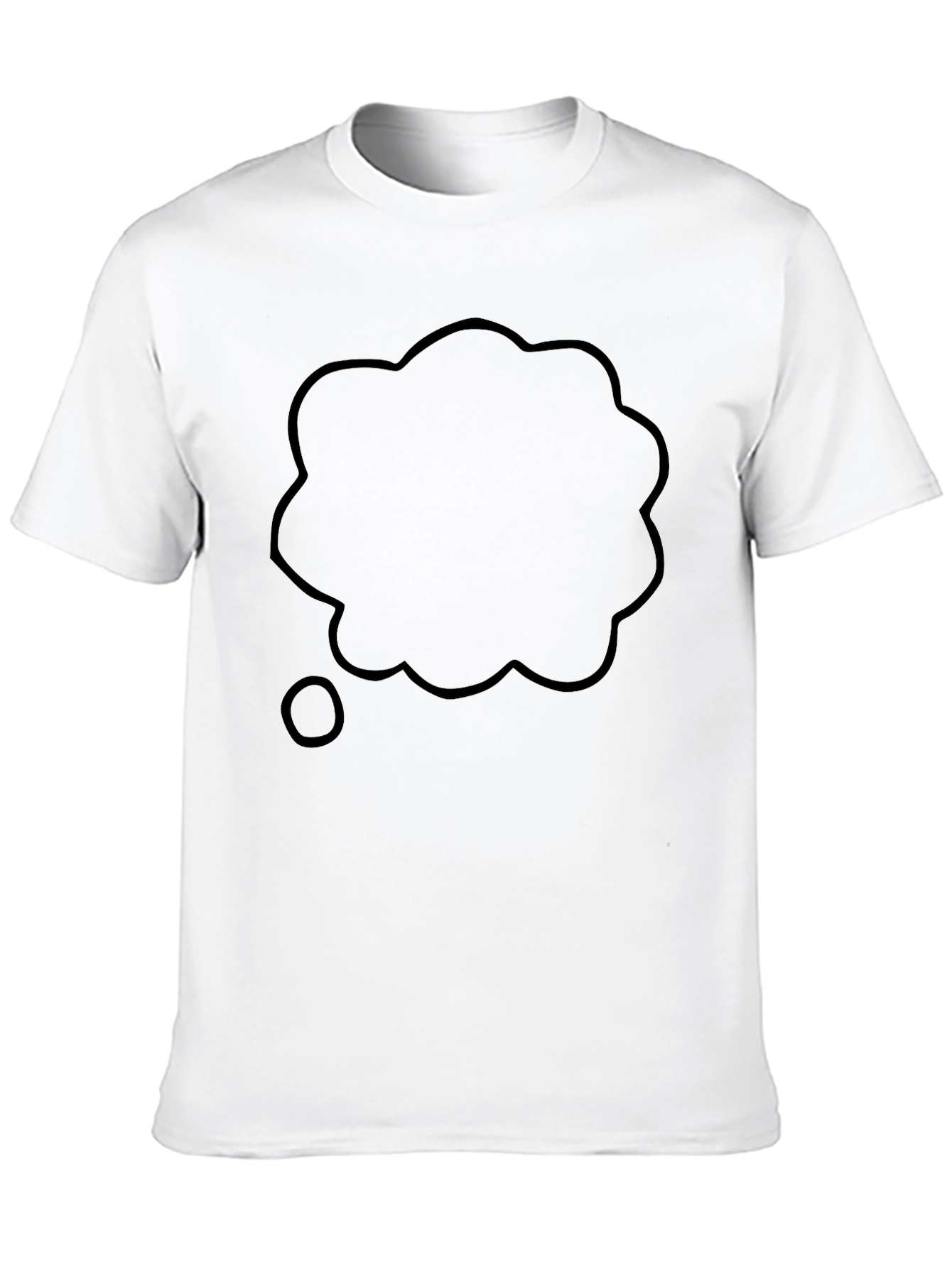 Black T-Shirt with Thought Bubble Graphic
