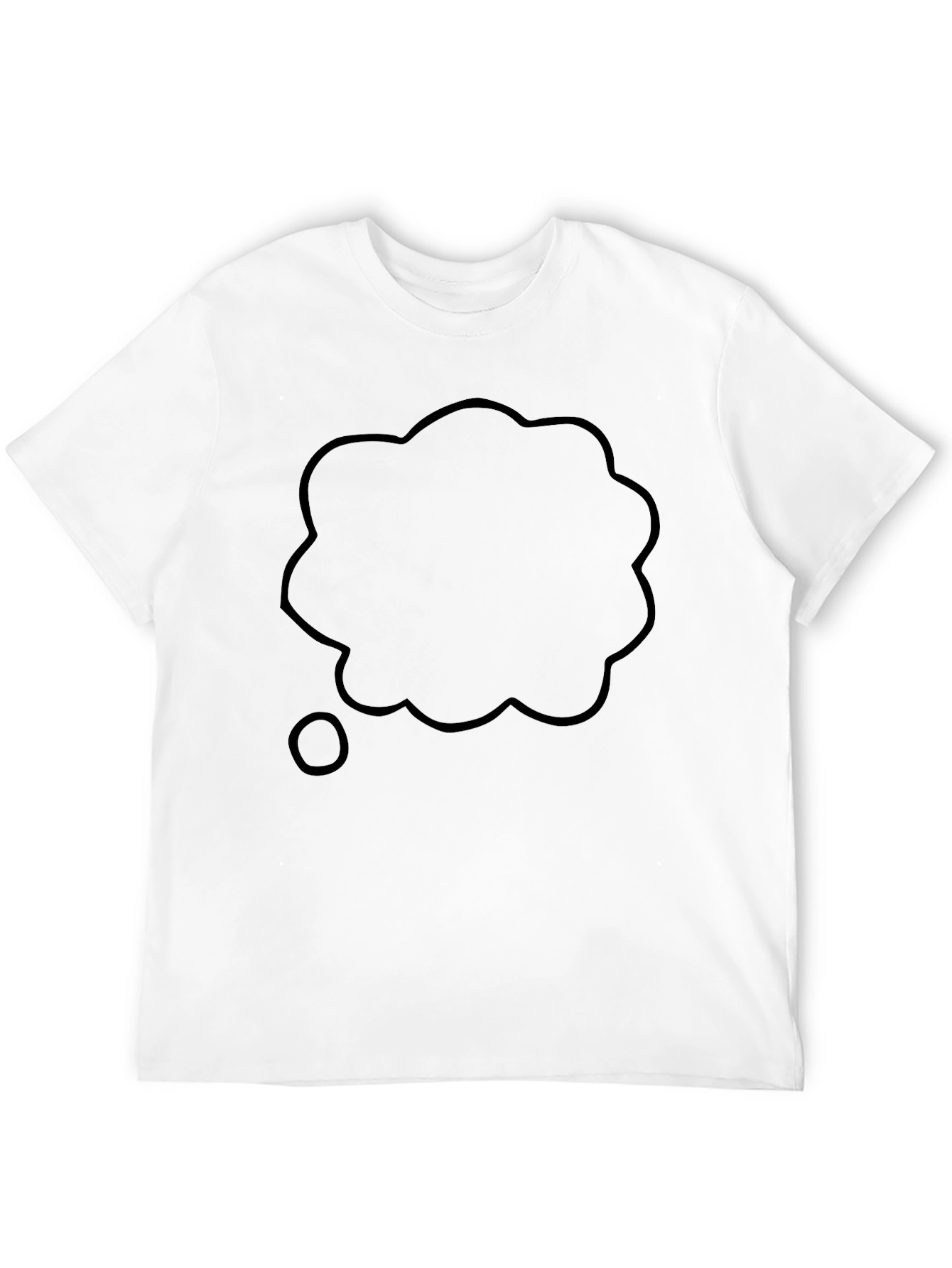 Black T-Shirt with Thought Bubble Graphic
