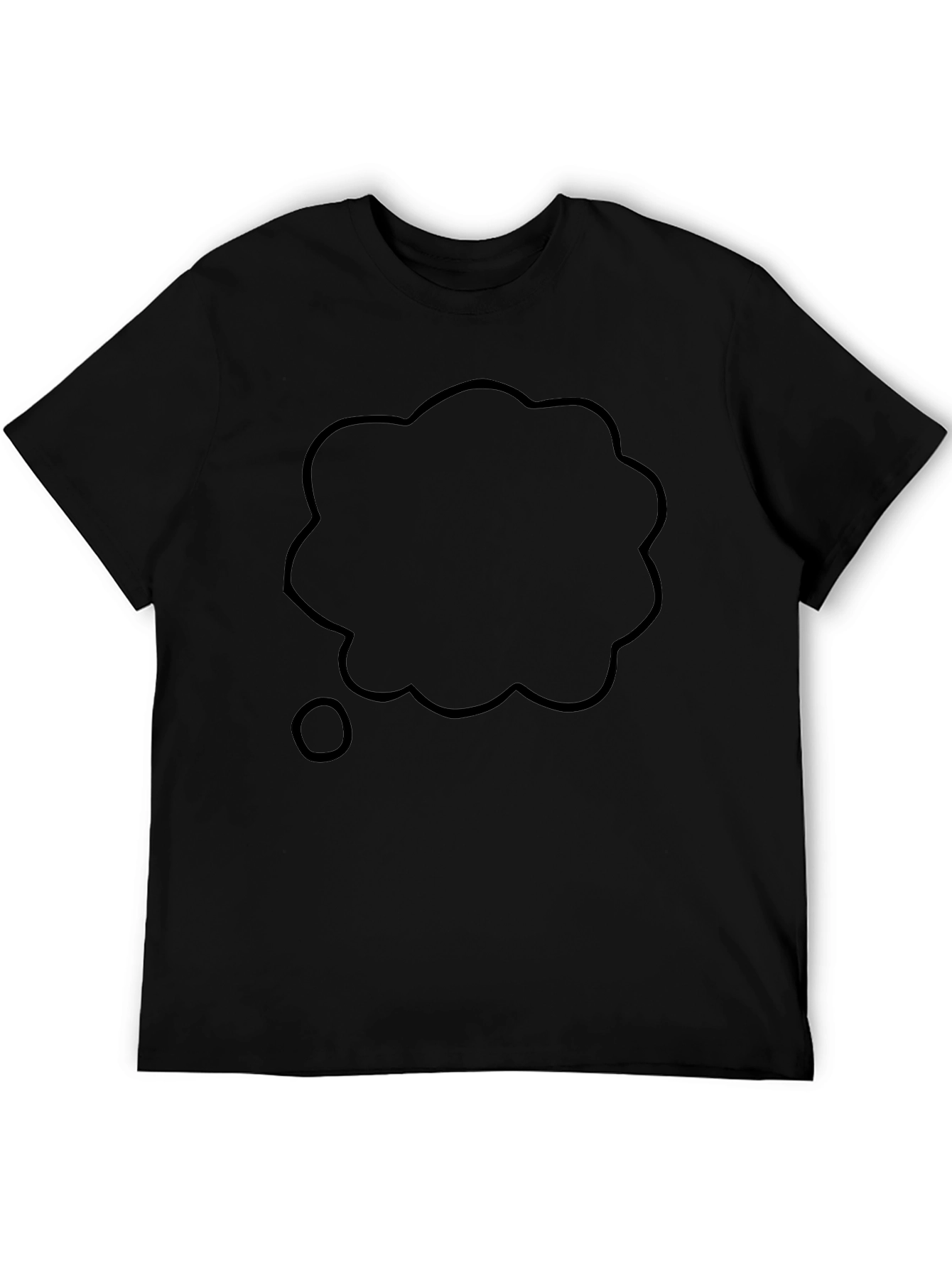 Black T-Shirt with Thought Bubble Graphic