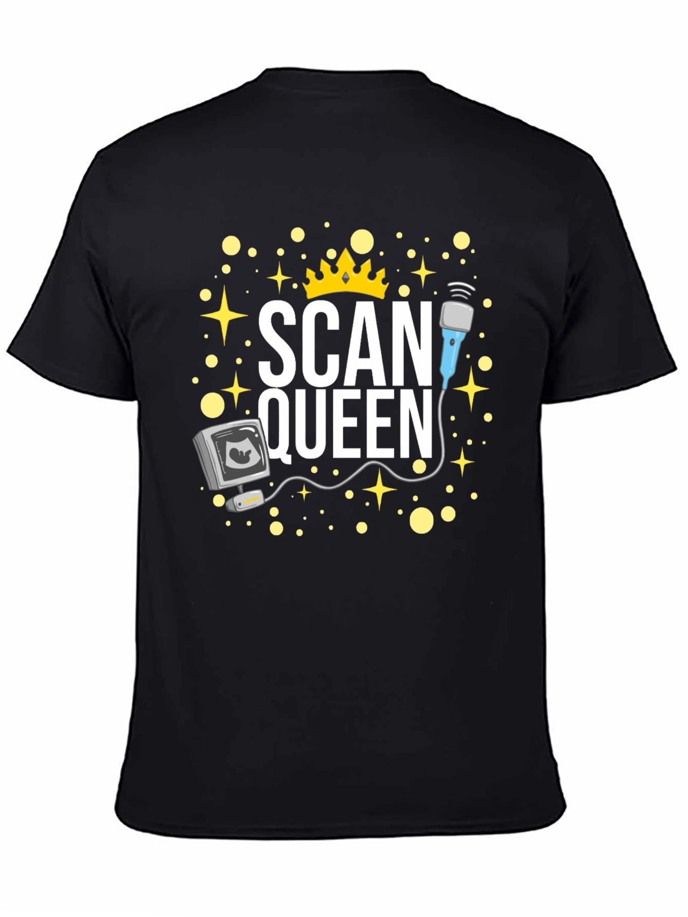 Scan Queen Ultrasound Tech Black Graphic Tee