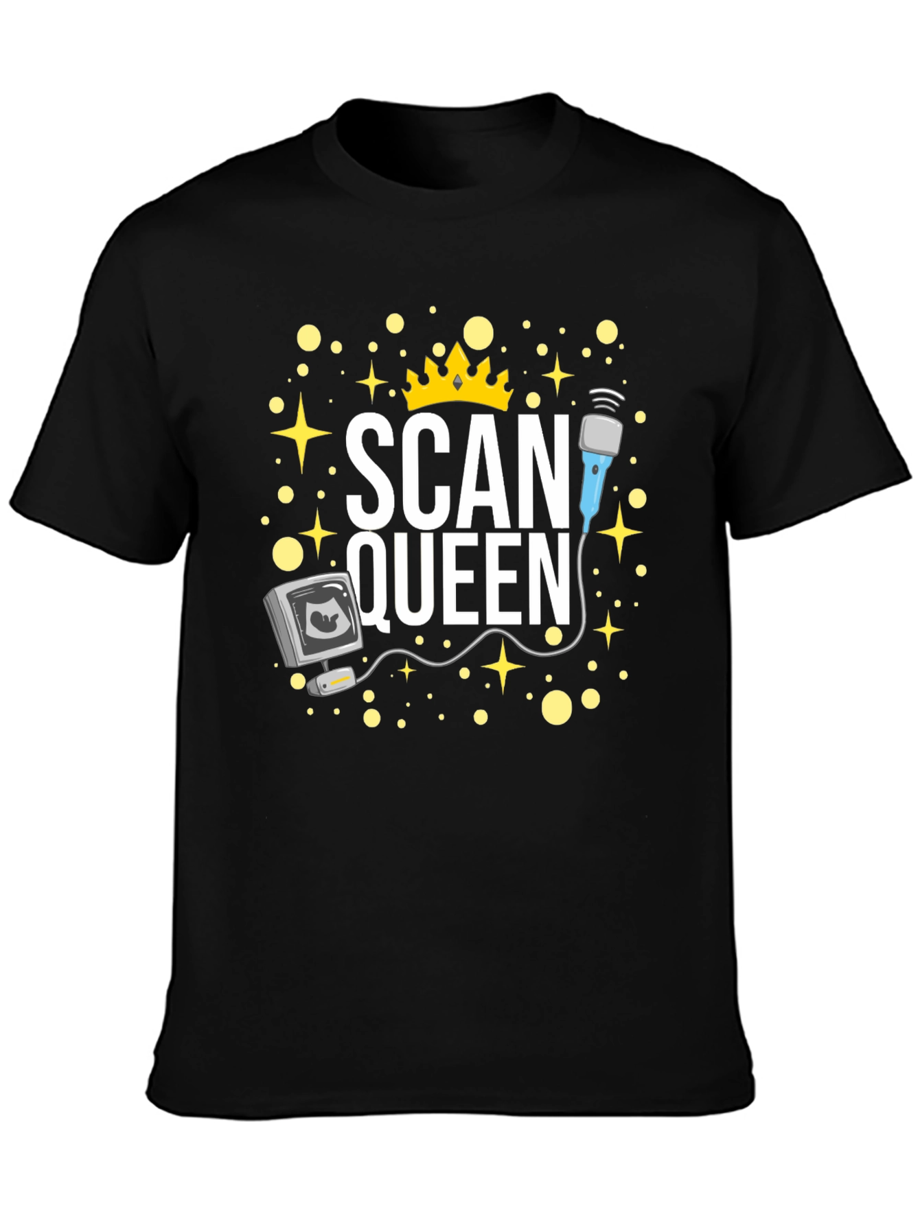 Scan Queen Ultrasound Tech Black Graphic Tee