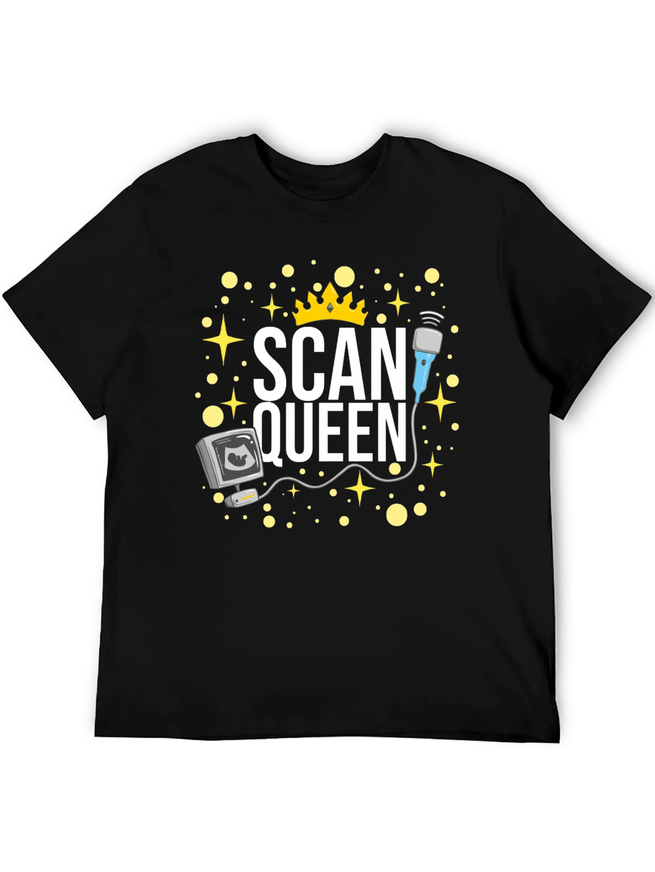 Scan Queen Ultrasound Tech Black Graphic Tee