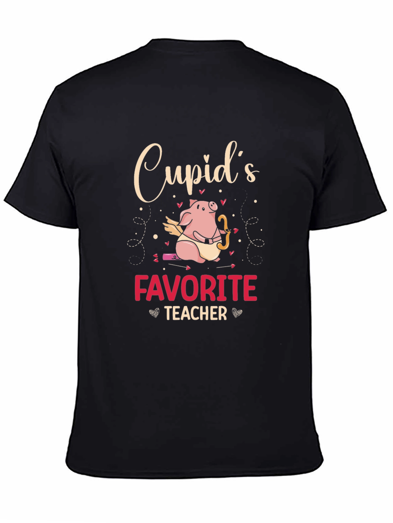 Cupids Favorite Teacher Black T-Shirt