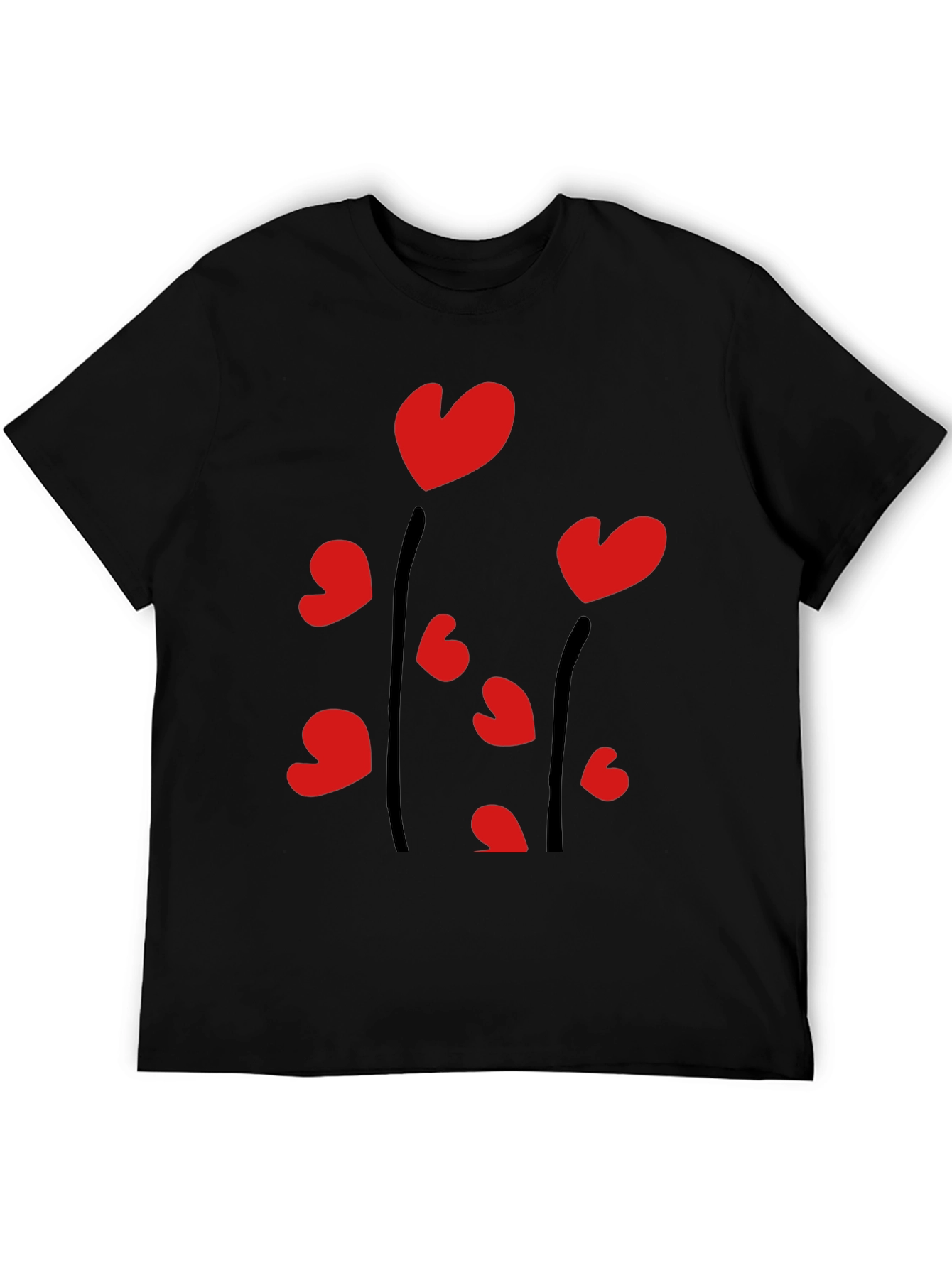 Heart Bloom Black Tee