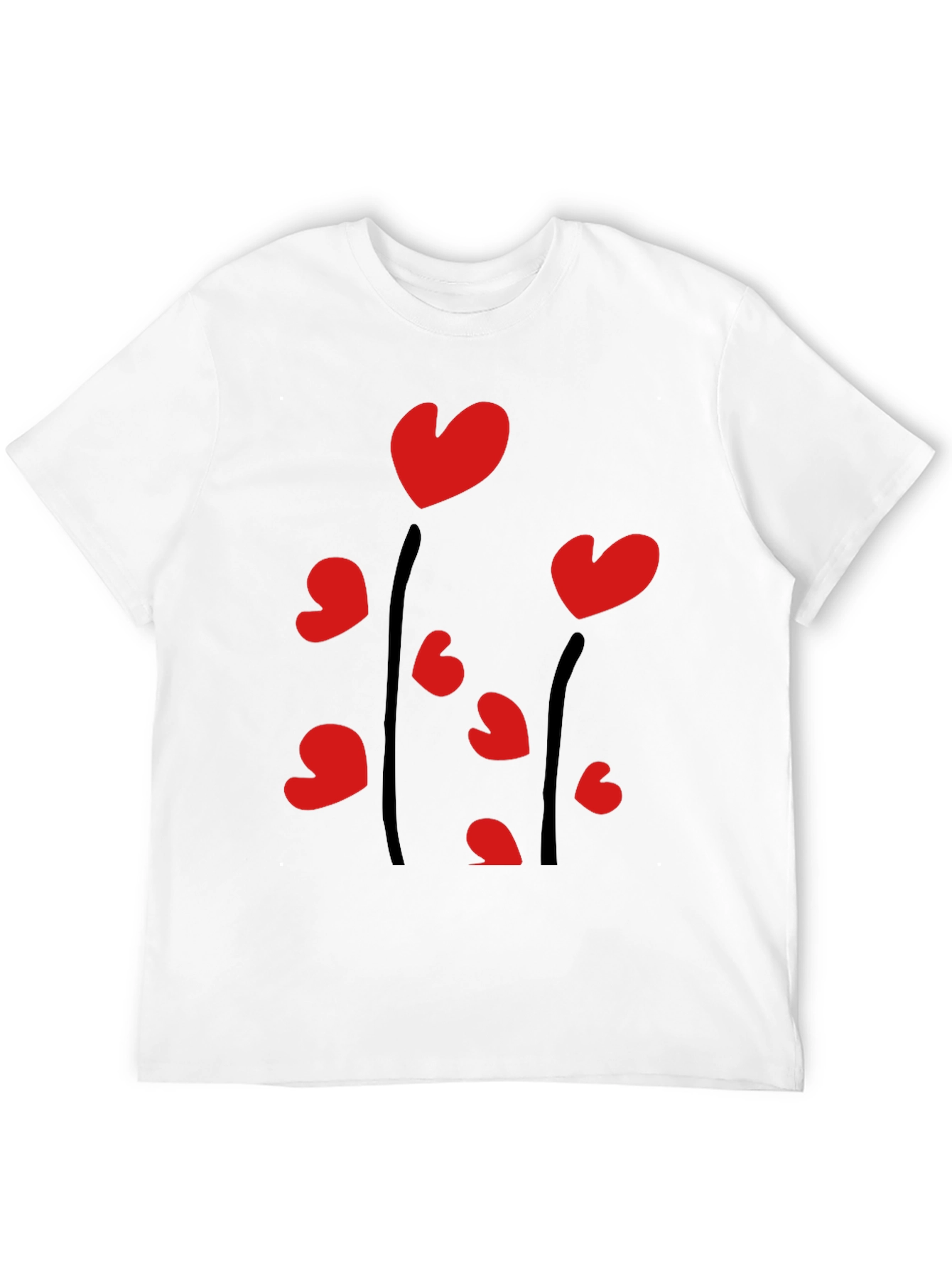 Heart Bloom Black Tee