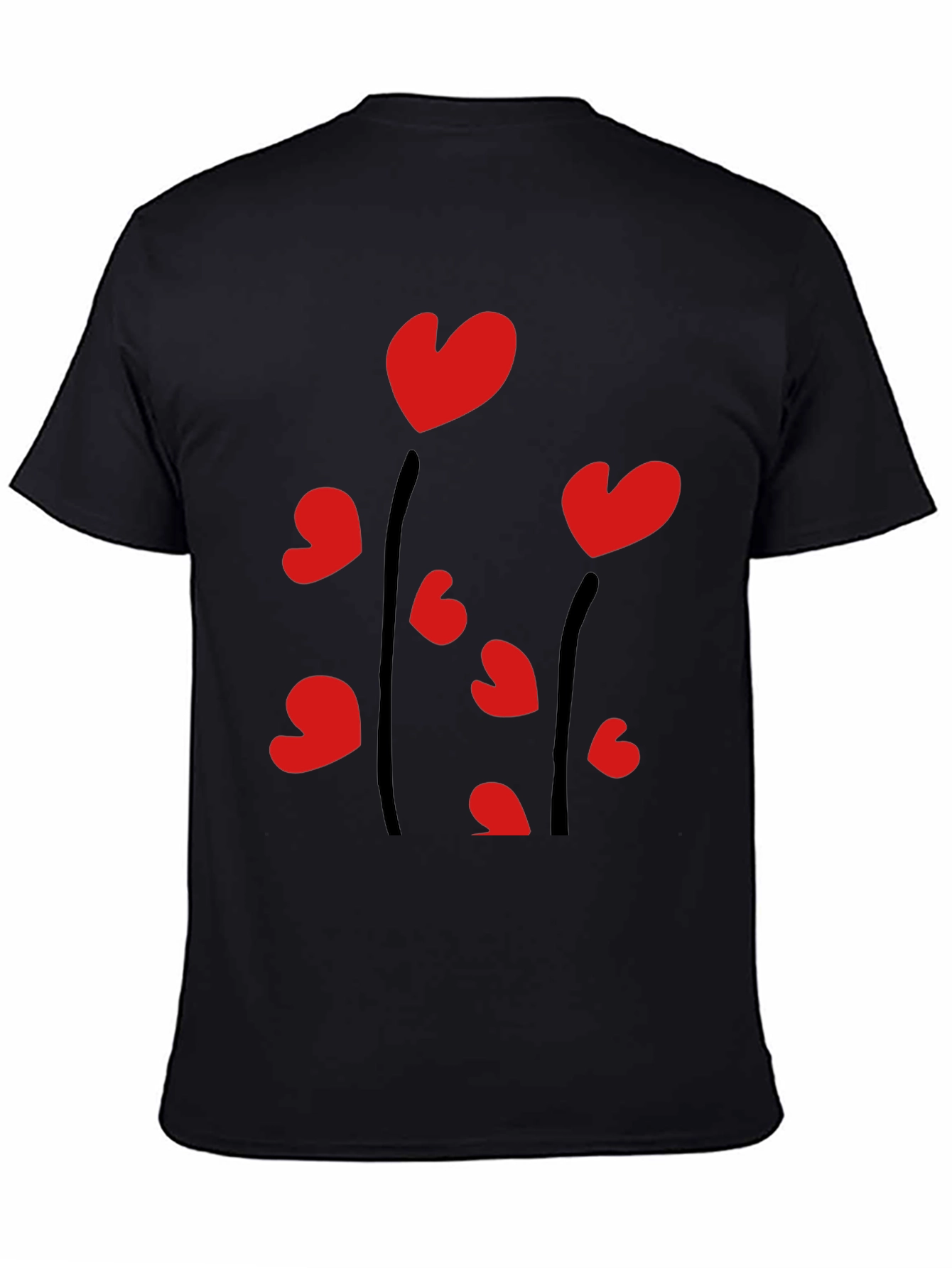 Heart Bloom Black Tee