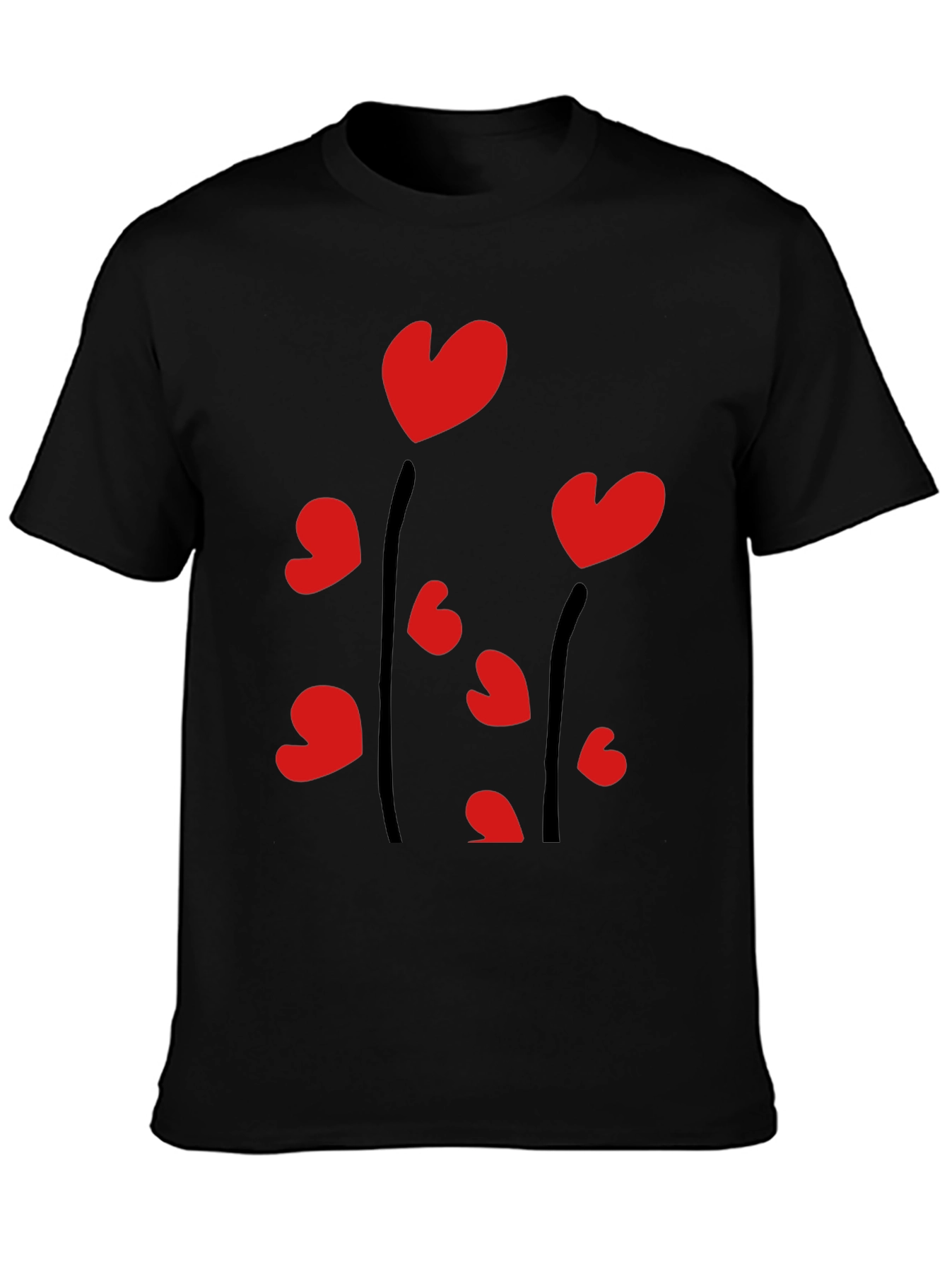 Heart Bloom Black Tee