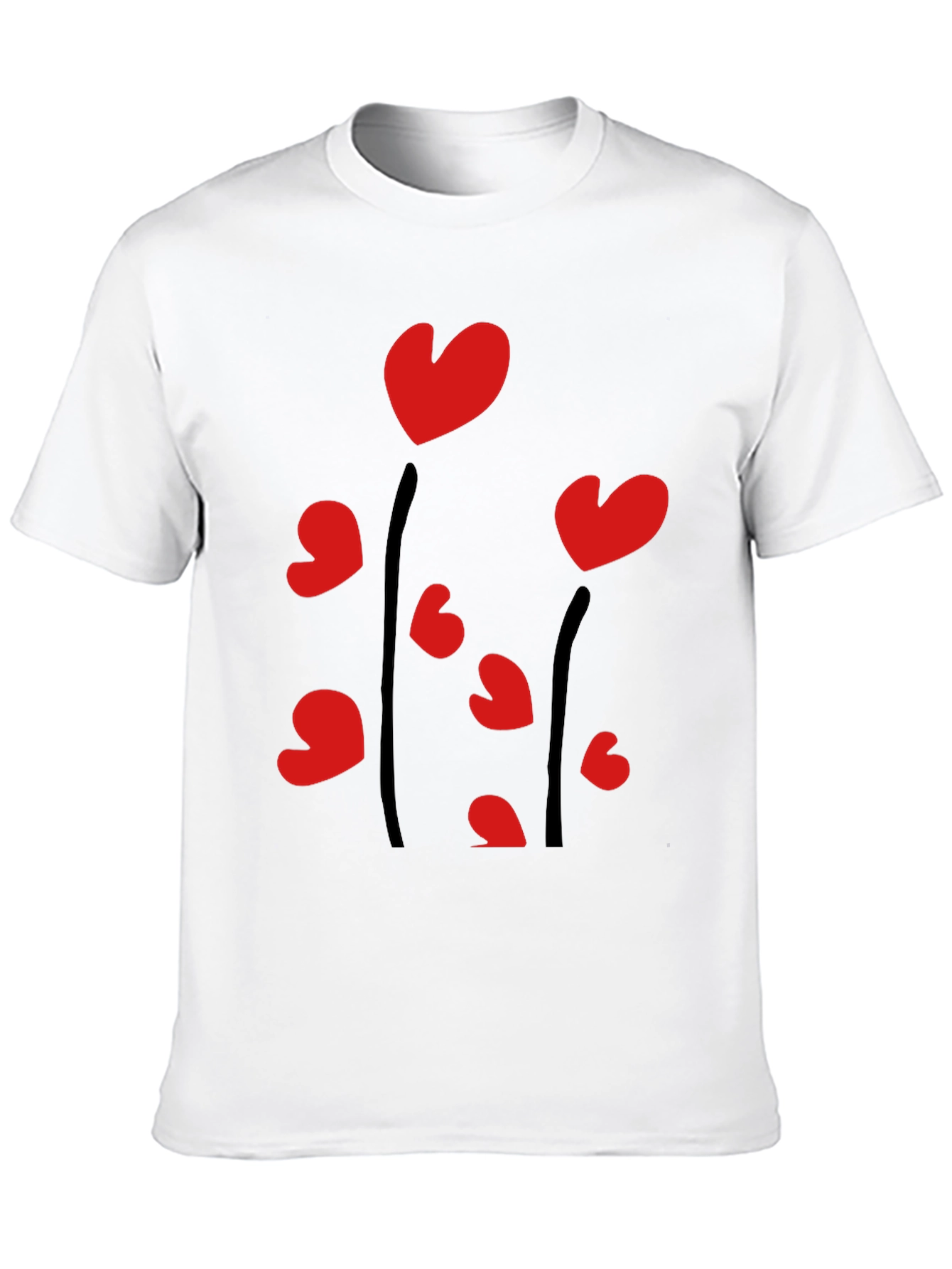 Heart Bloom Black Tee