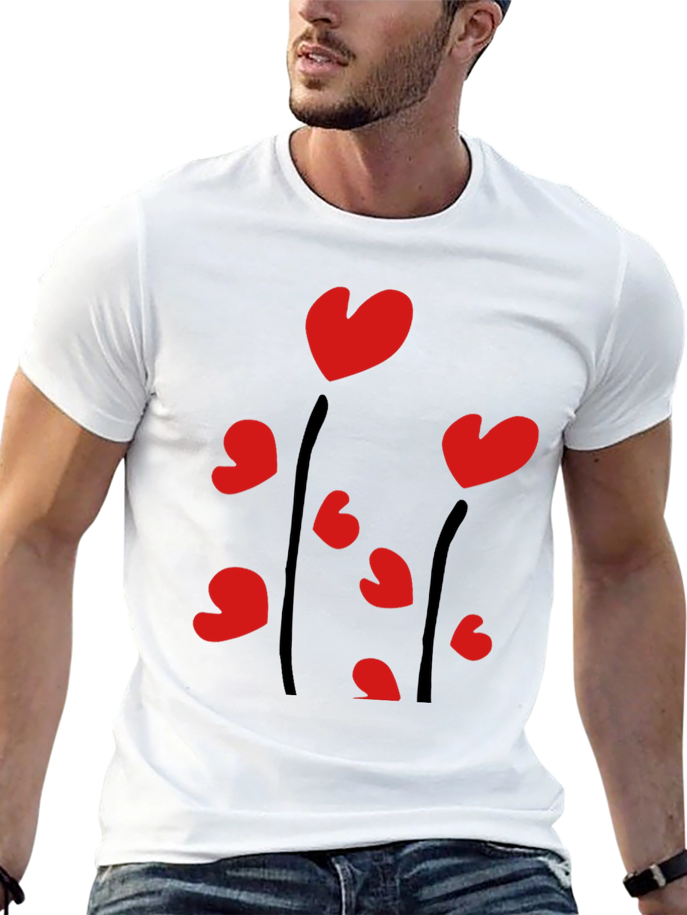 Heart Bloom Black Tee