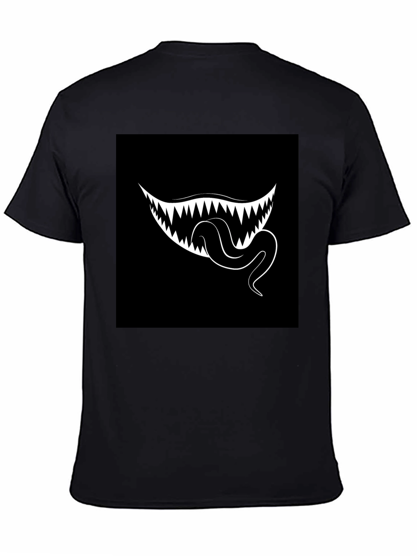 Monster Mouth Graphic Tee - Black Cotton T-Shirt