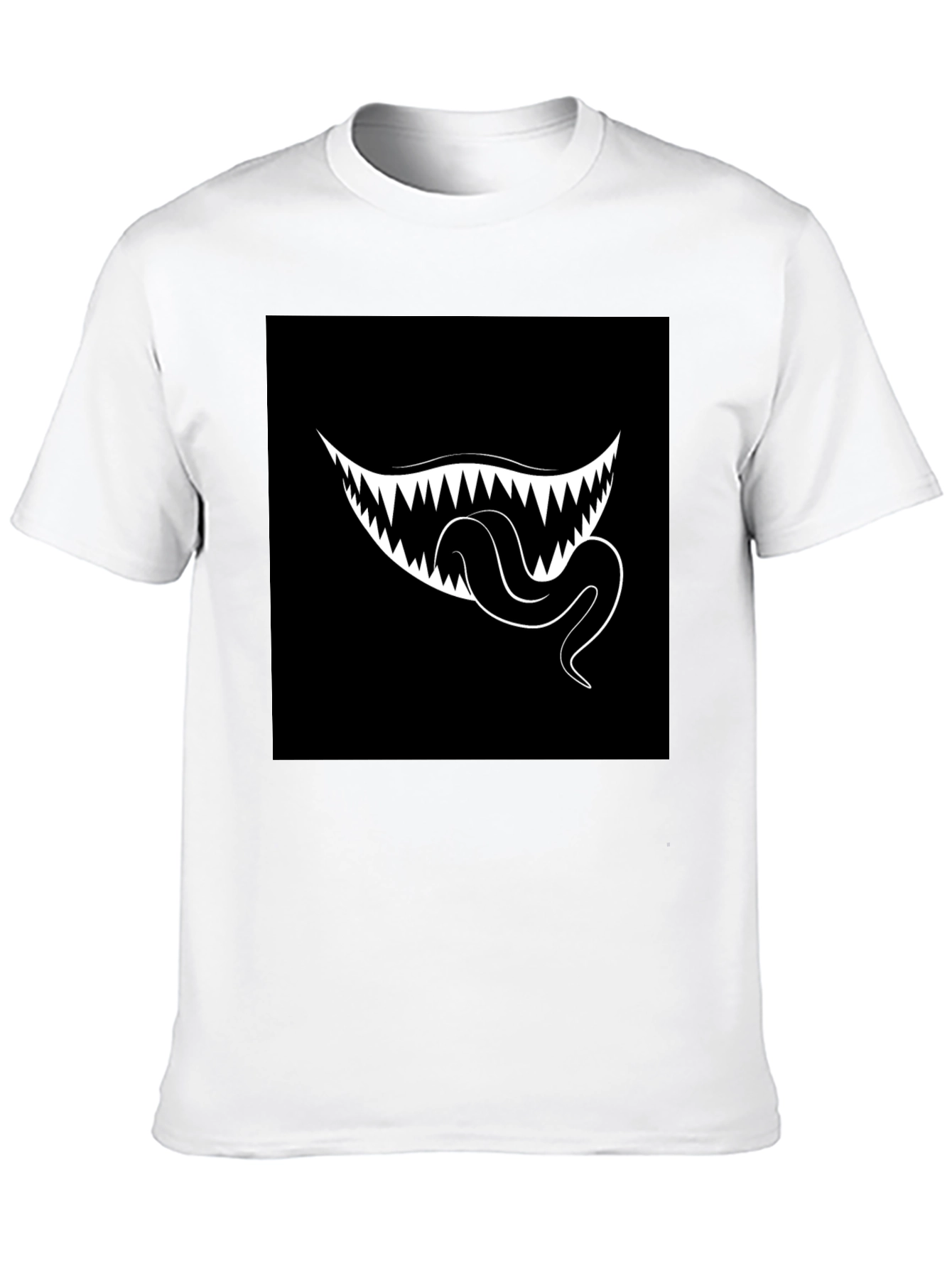 Monster Mouth Graphic Tee - Black Cotton T-Shirt