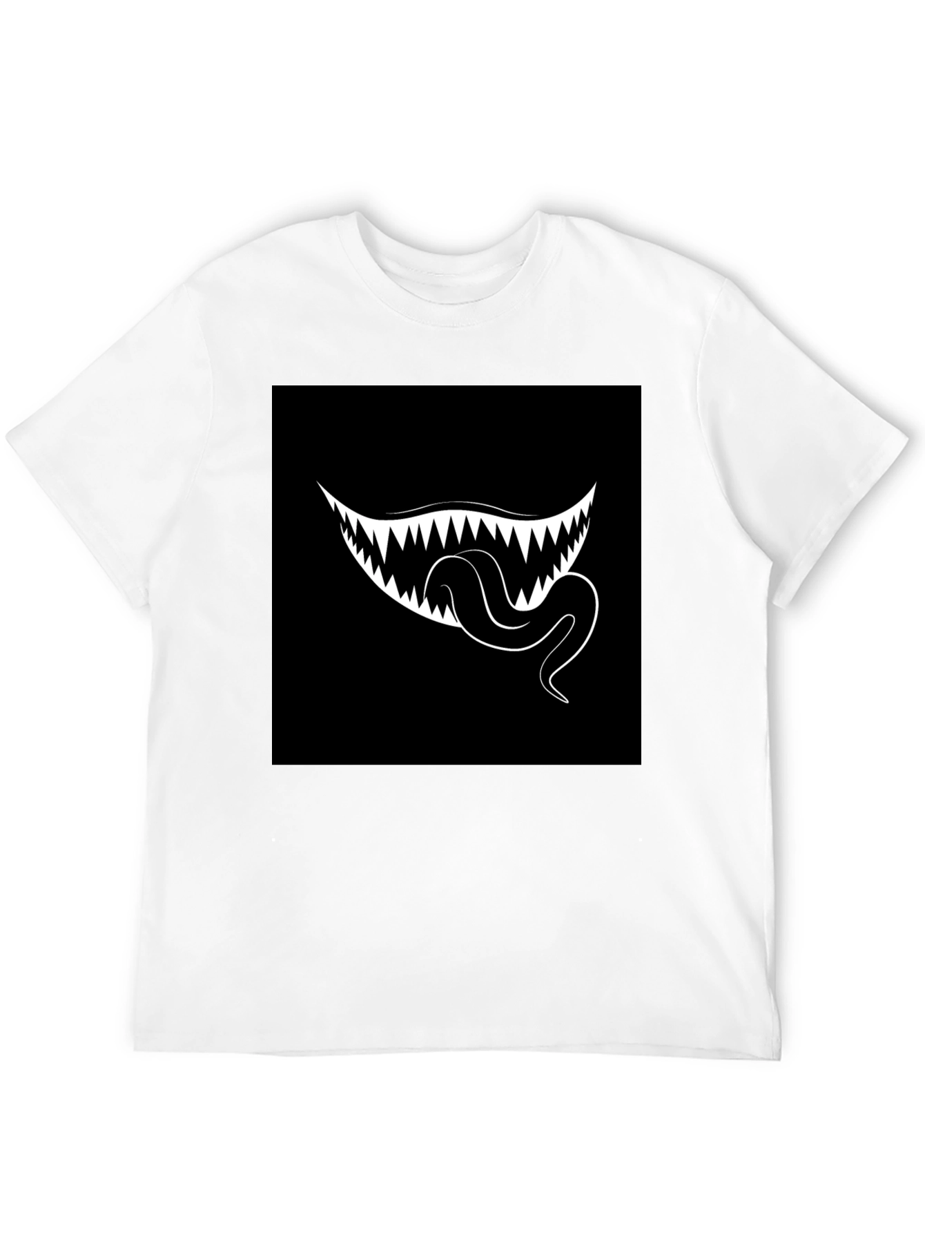 Monster Mouth Graphic Tee - Black Cotton T-Shirt