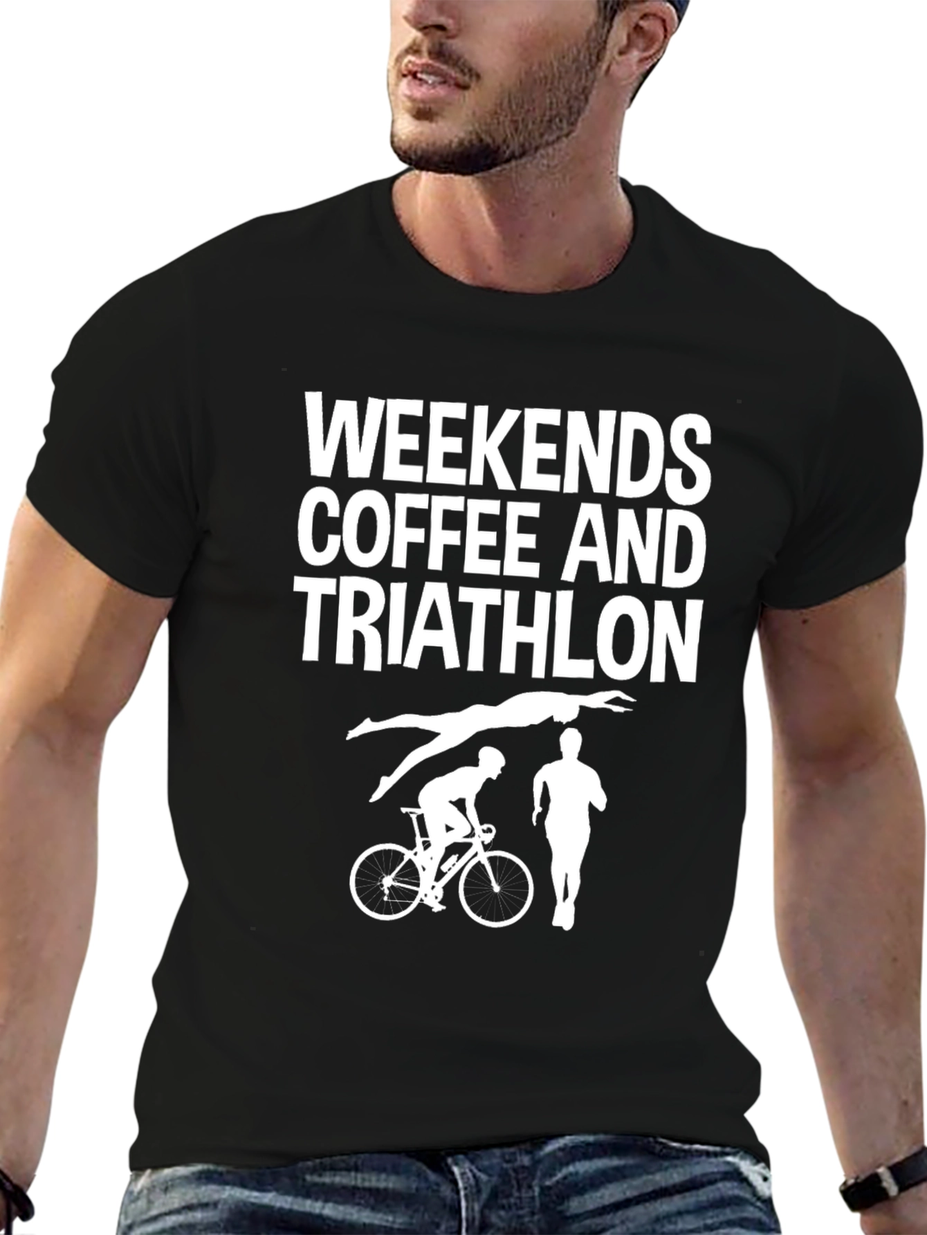 Weekends Coffee and Triathlon Graphic Tee