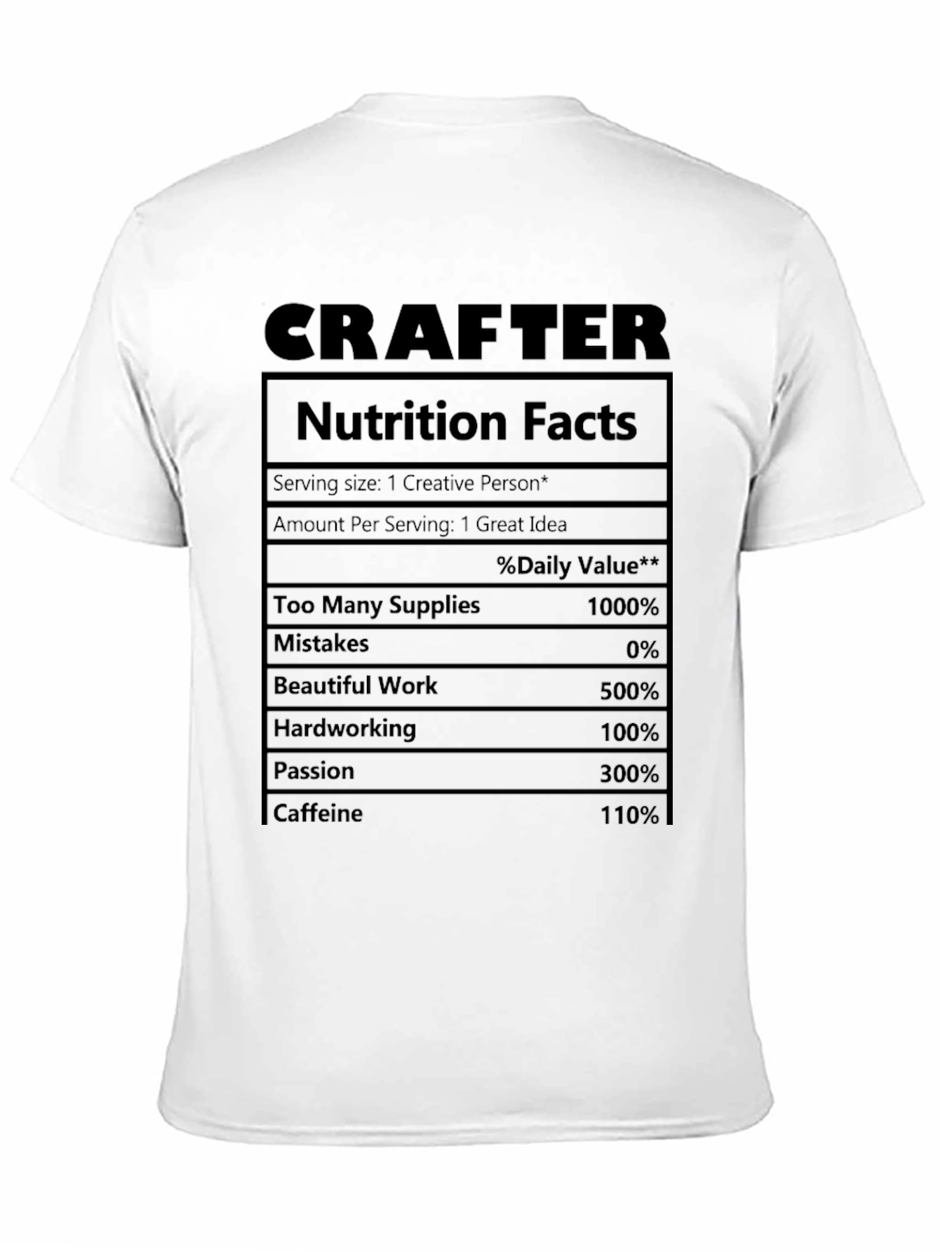 Crafter Nutrition Facts T-Shirt