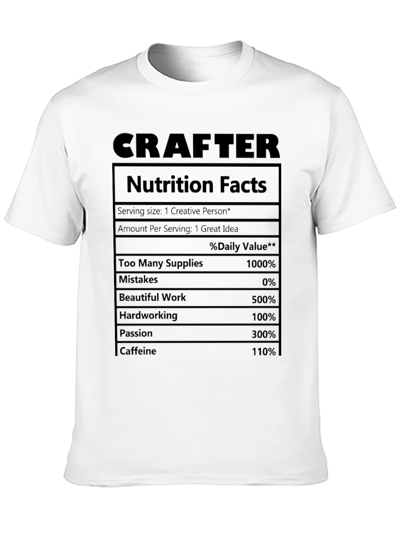 Crafter Nutrition Facts T-Shirt