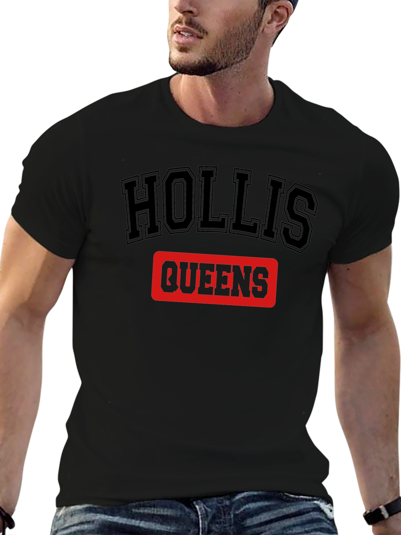 Hollis Queens Black Graphic T-Shirt