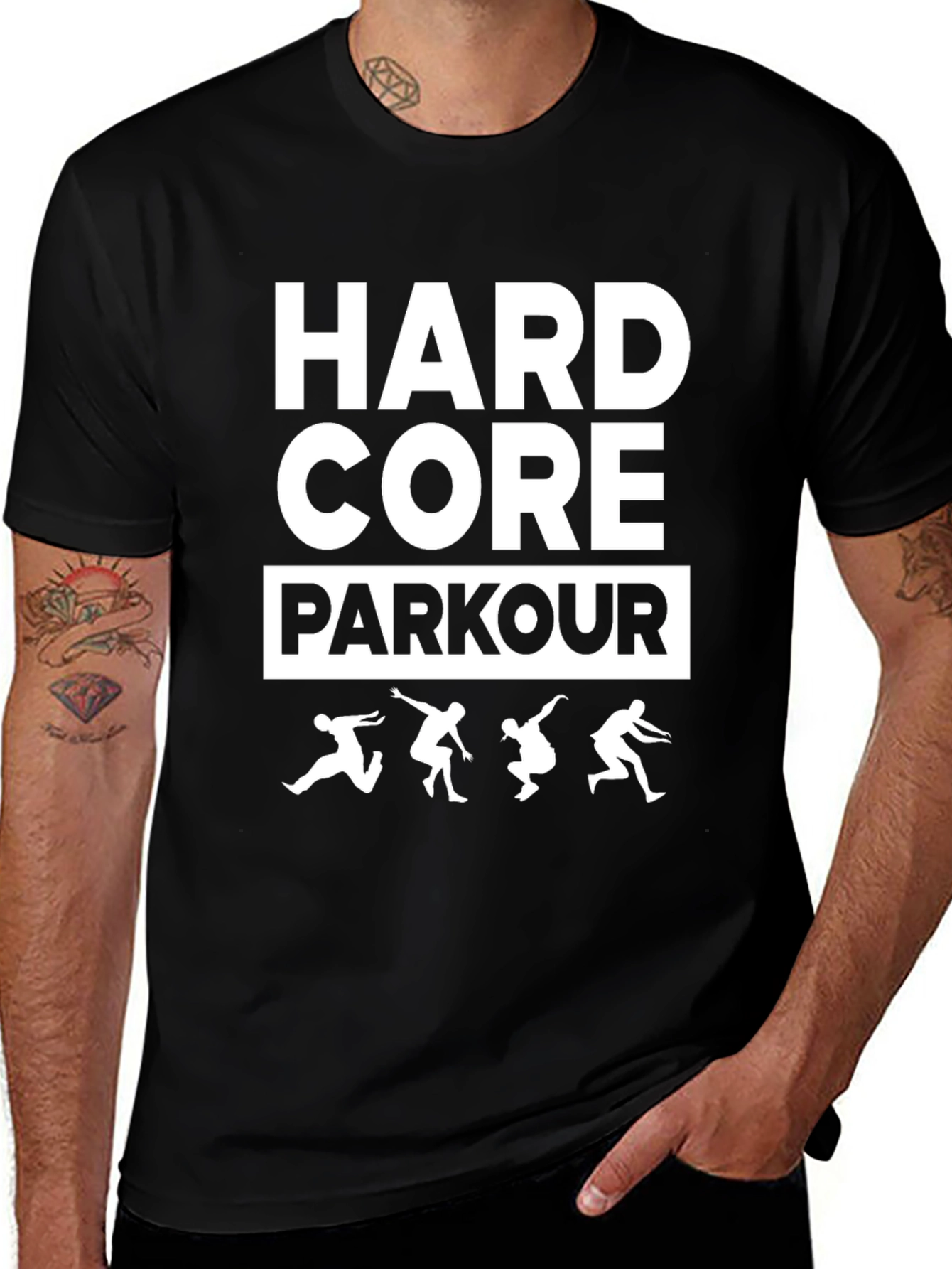 Hardcore Parkour Black Graphic T-Shirt