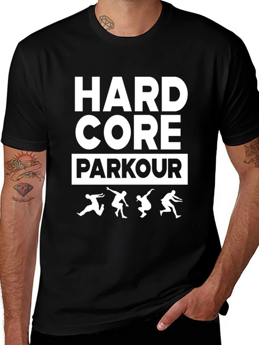 Hardcore Parkour Black Graphic T-Shirt