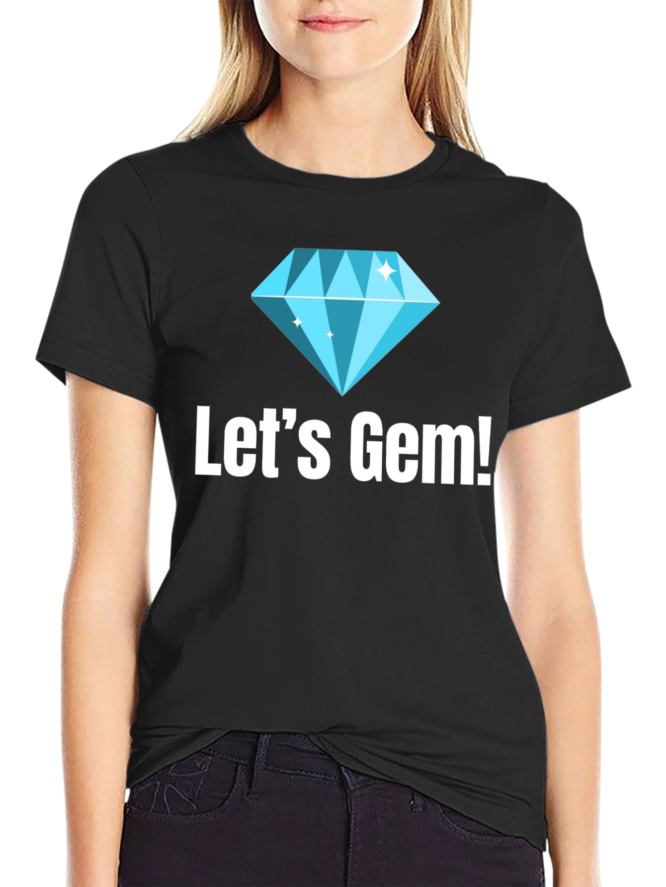 Lets Gem! Graphic Tee - Stylish Diamond Design