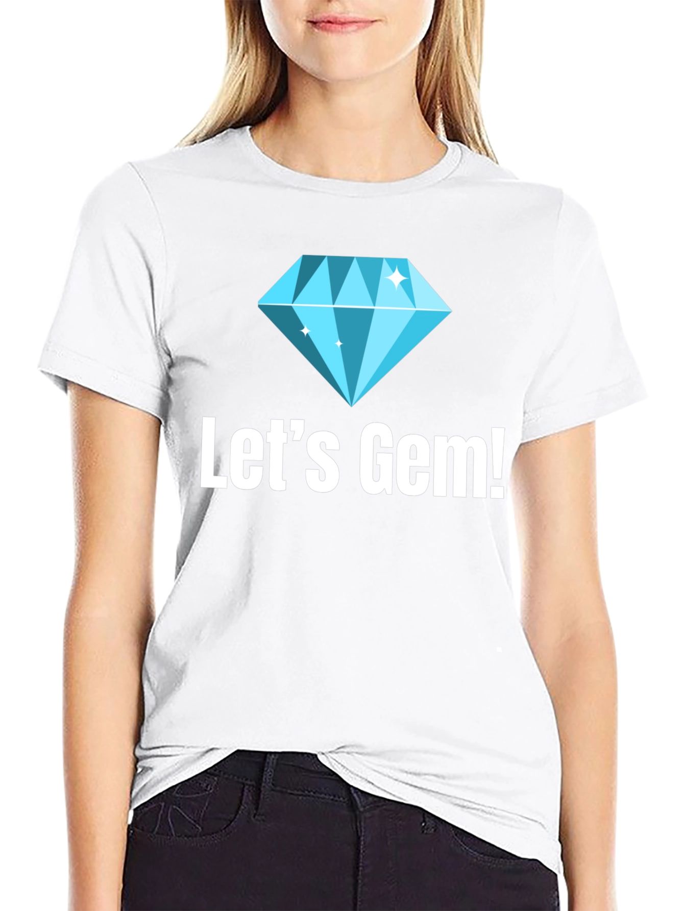 Lets Gem! Graphic Tee - Stylish Diamond Design