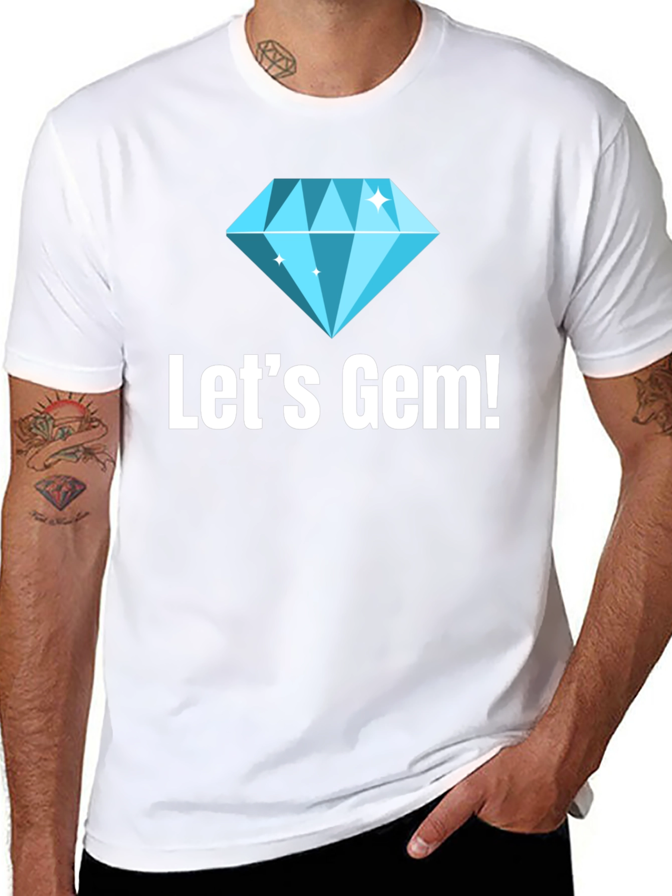 Lets Gem! Graphic Tee - Stylish Diamond Design