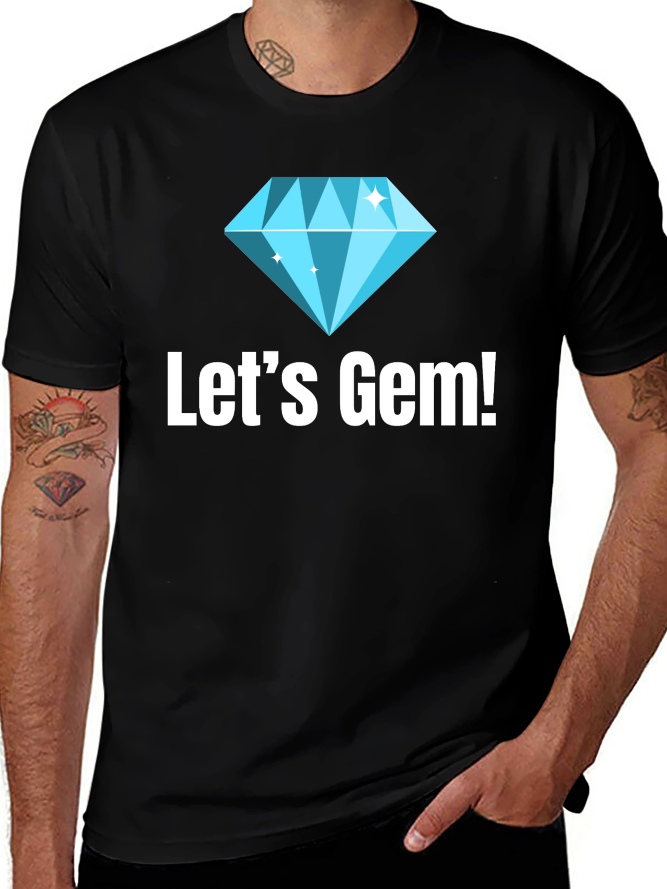 Lets Gem! Graphic Tee - Stylish Diamond Design