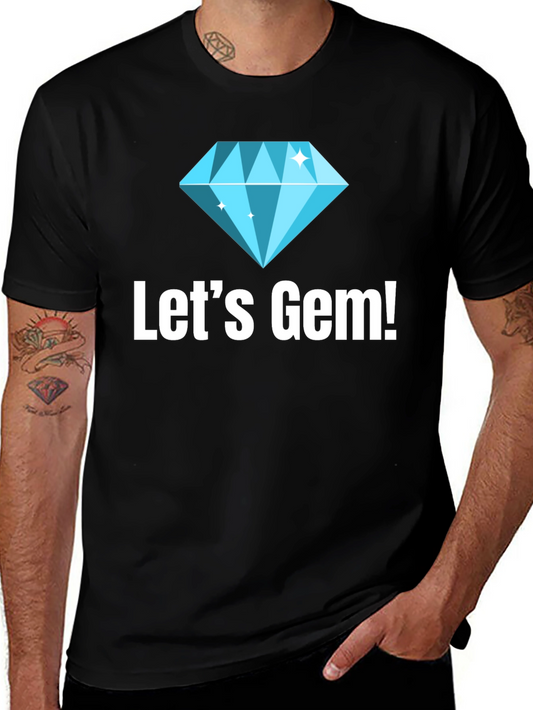 Lets Gem! Graphic Tee - Stylish Diamond Design
