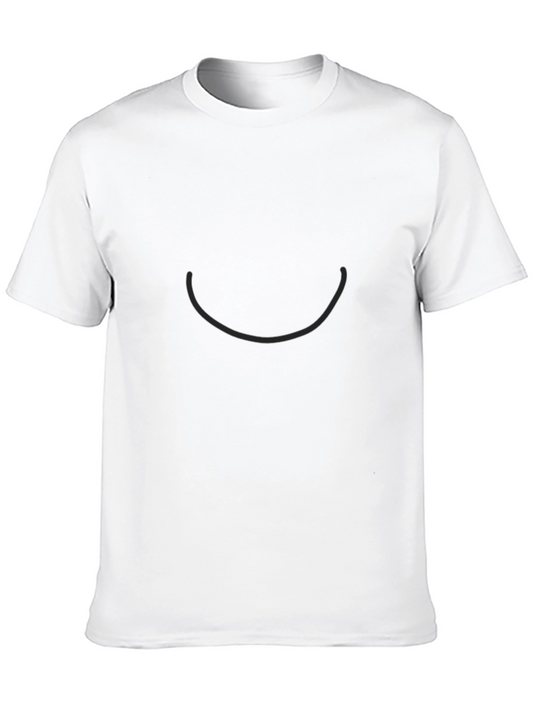 Minimalist Smile Tee - Black Cotton Comfort