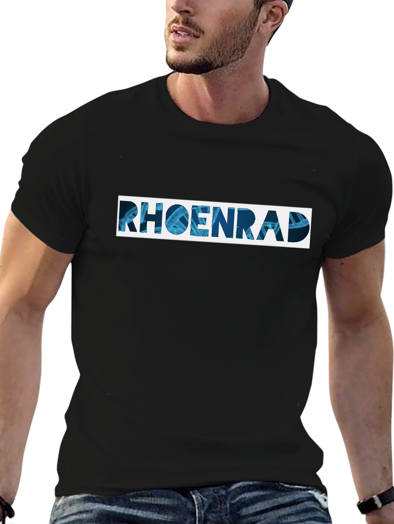Rhoenrad Graphic Tee - Black Cotton Blend Shirt