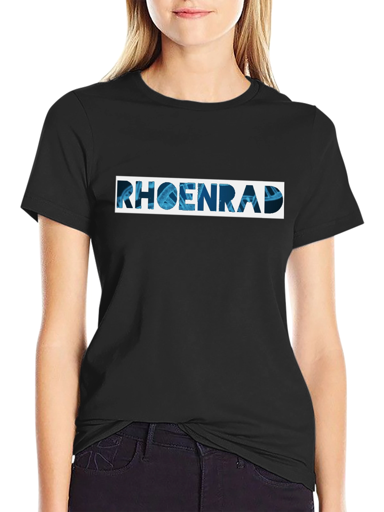 Rhoenrad Graphic Tee - Black Cotton Blend Shirt
