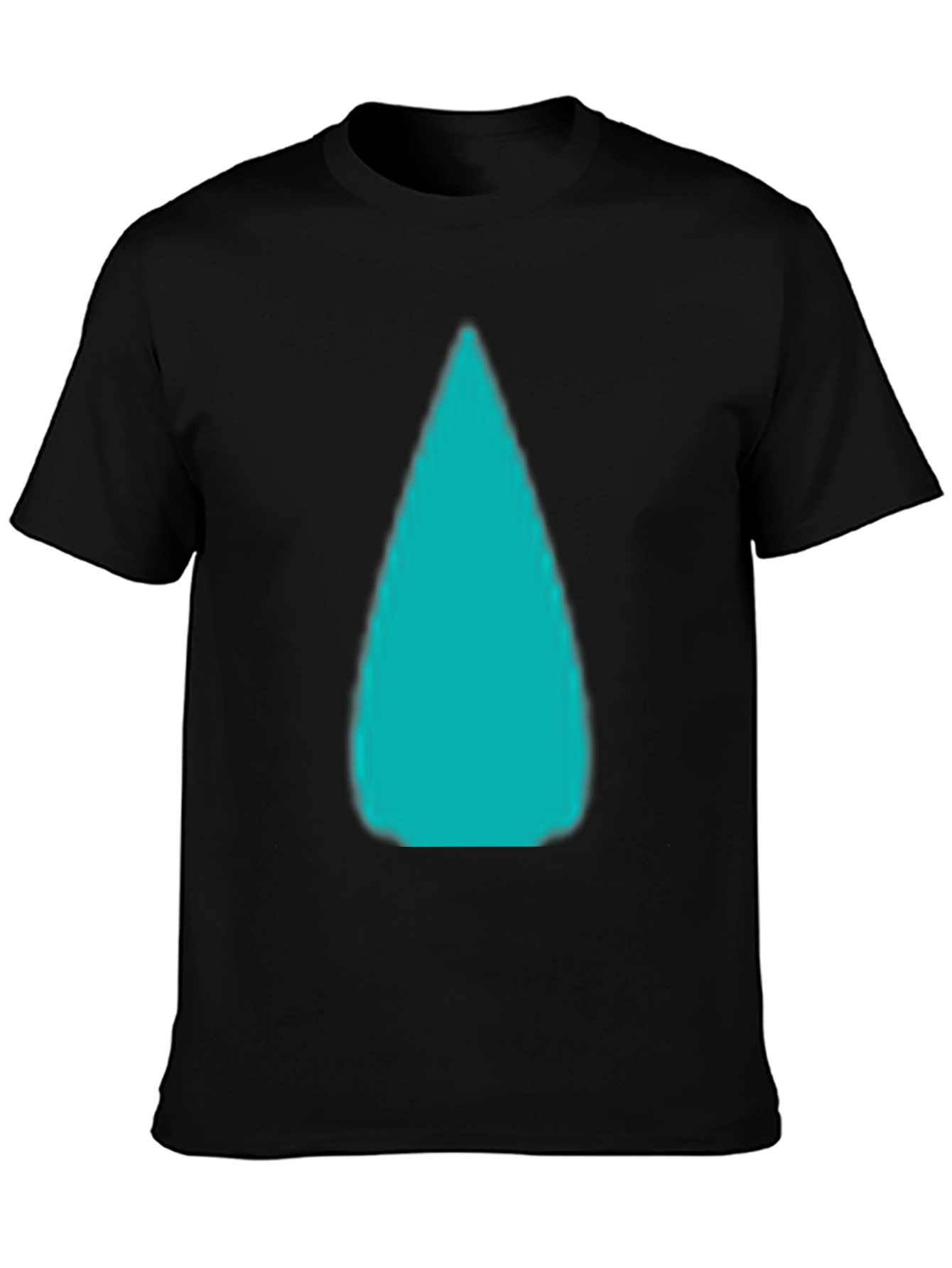 Mens Black T-Shirt with Abstract Aqua Design