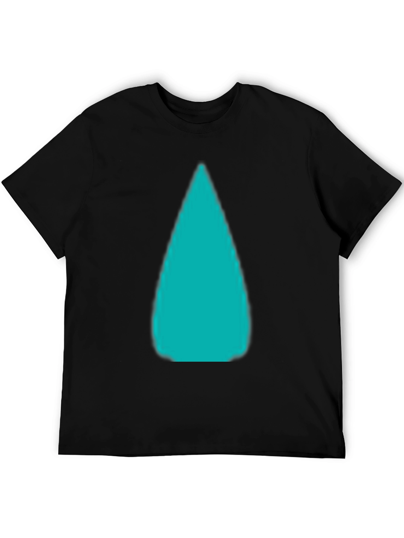 Mens Black T-Shirt with Abstract Aqua Design