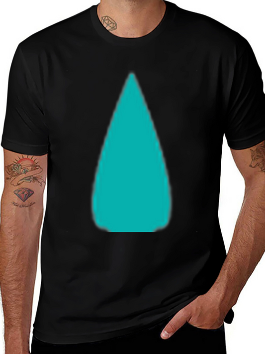 Mens Black T-Shirt with Abstract Aqua Design