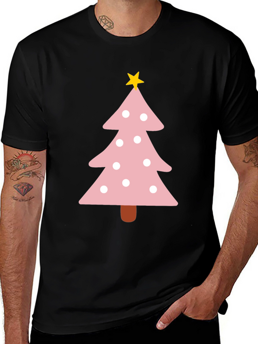 Festive Pink Christmas Tree T-Shirt
