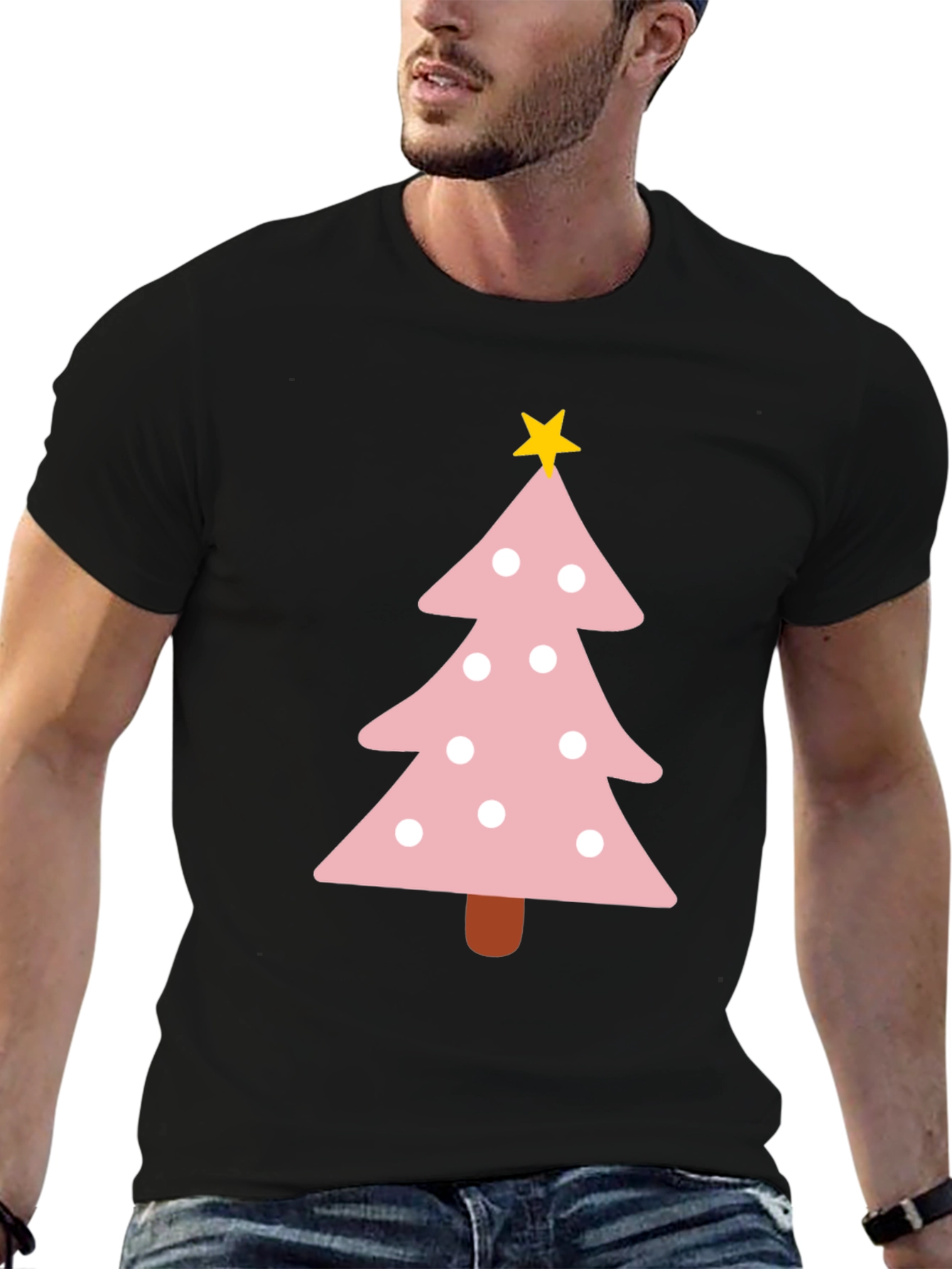 Festive Pink Christmas Tree T-Shirt