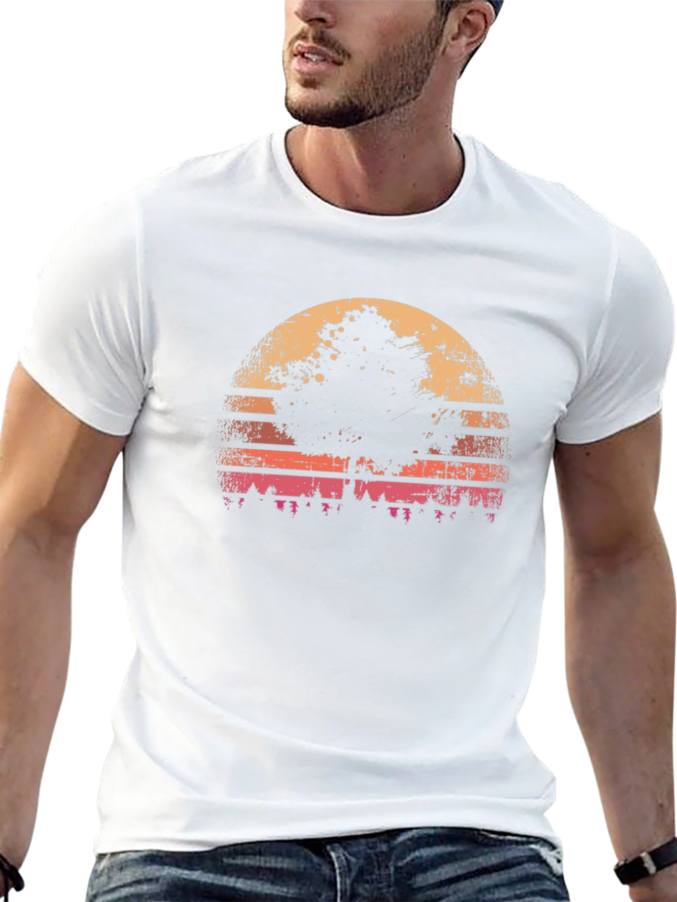 Retro Sunset Tree Graphic Tee
