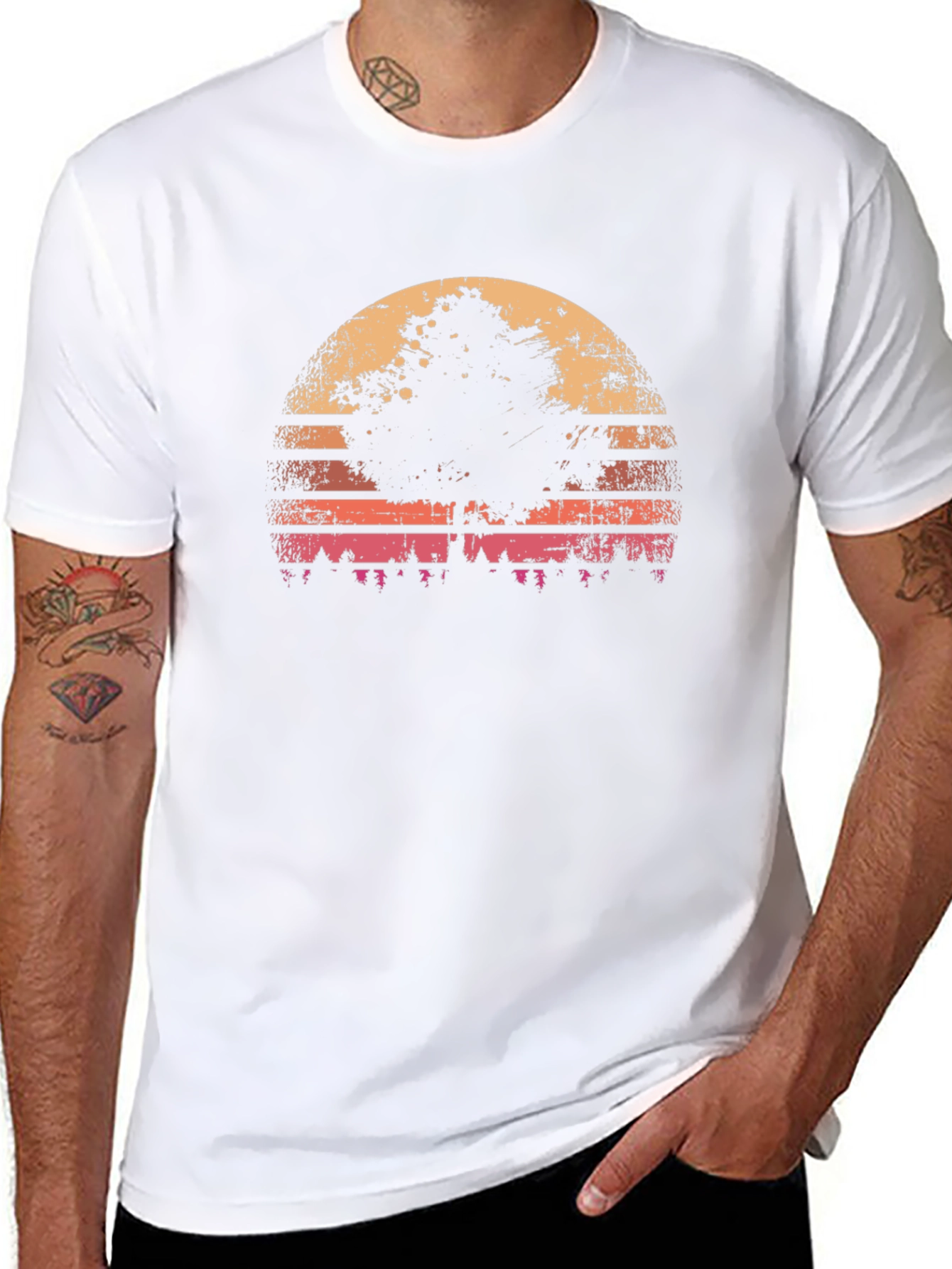 Retro Sunset Tree Graphic Tee