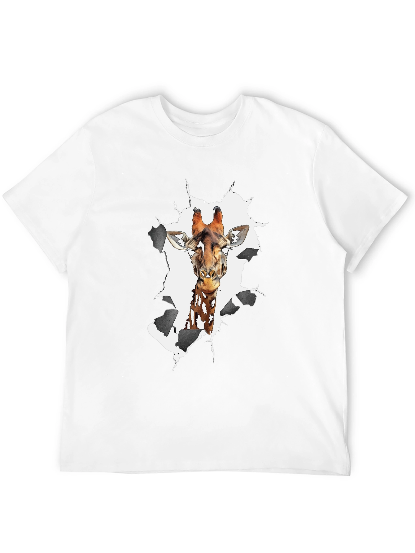 Giraffe Print Black Graphic Tee