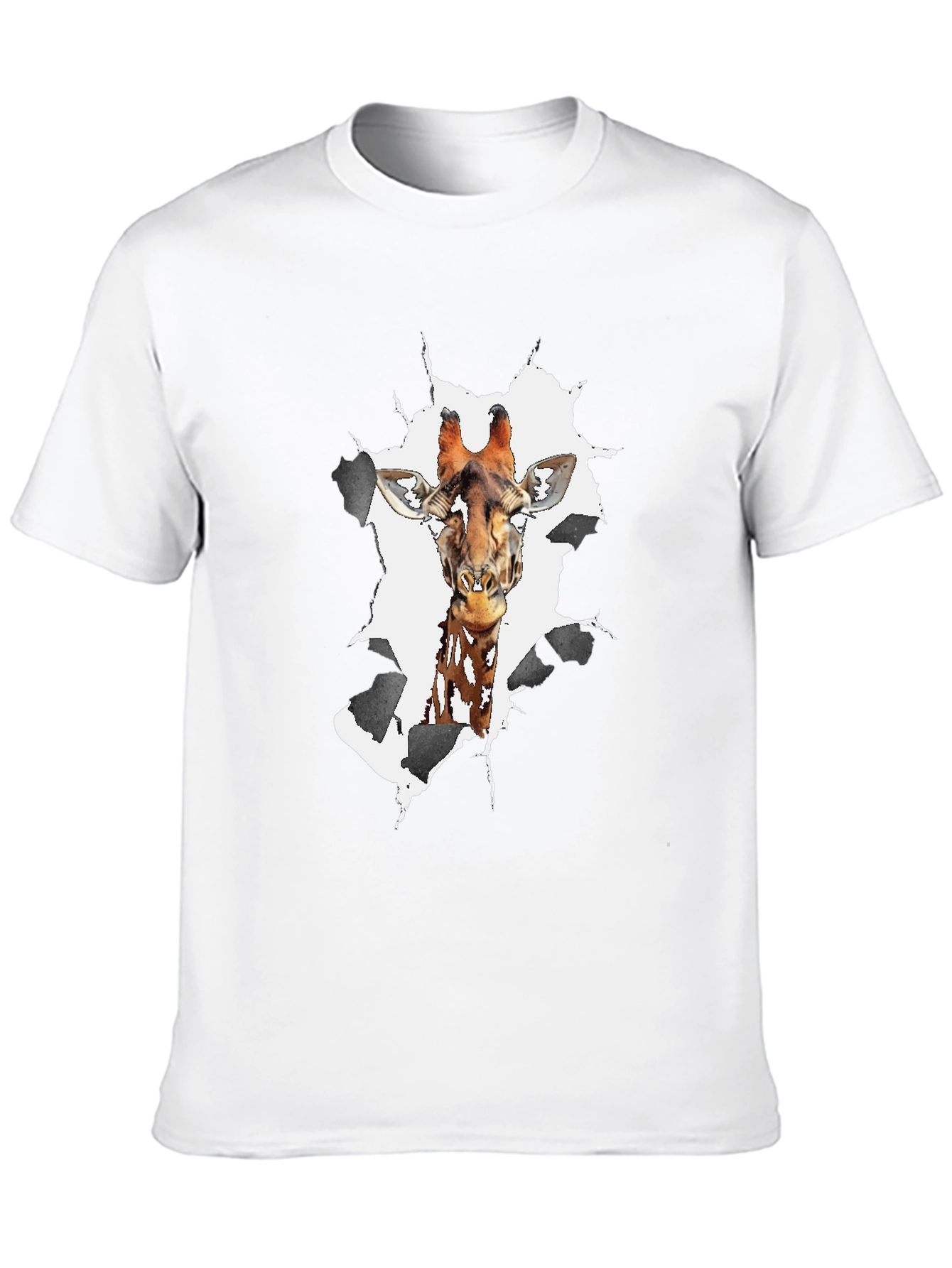 Giraffe Print Black Graphic Tee