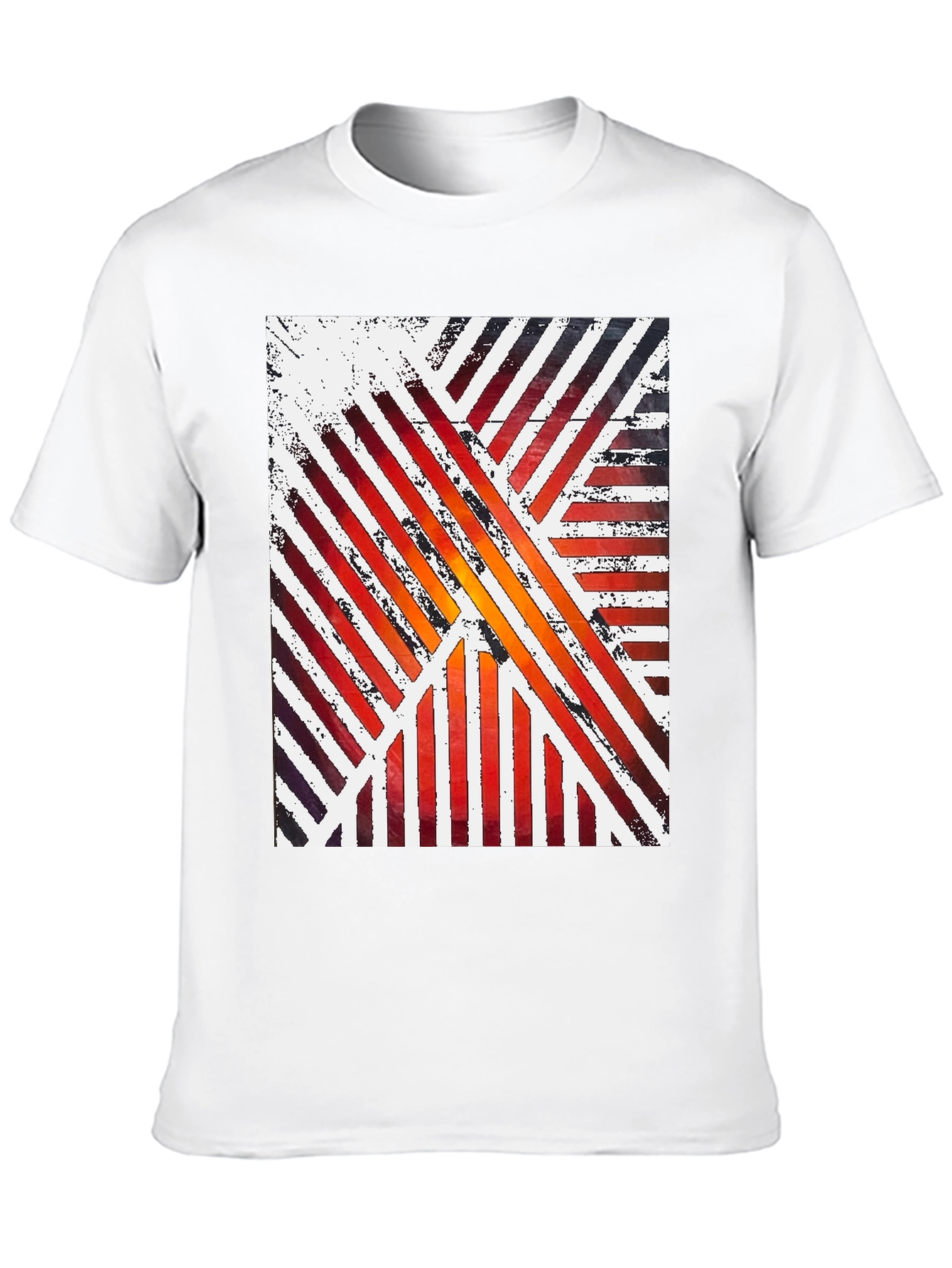 Abstract Striped Graphic Tee - Modern Artistic Design