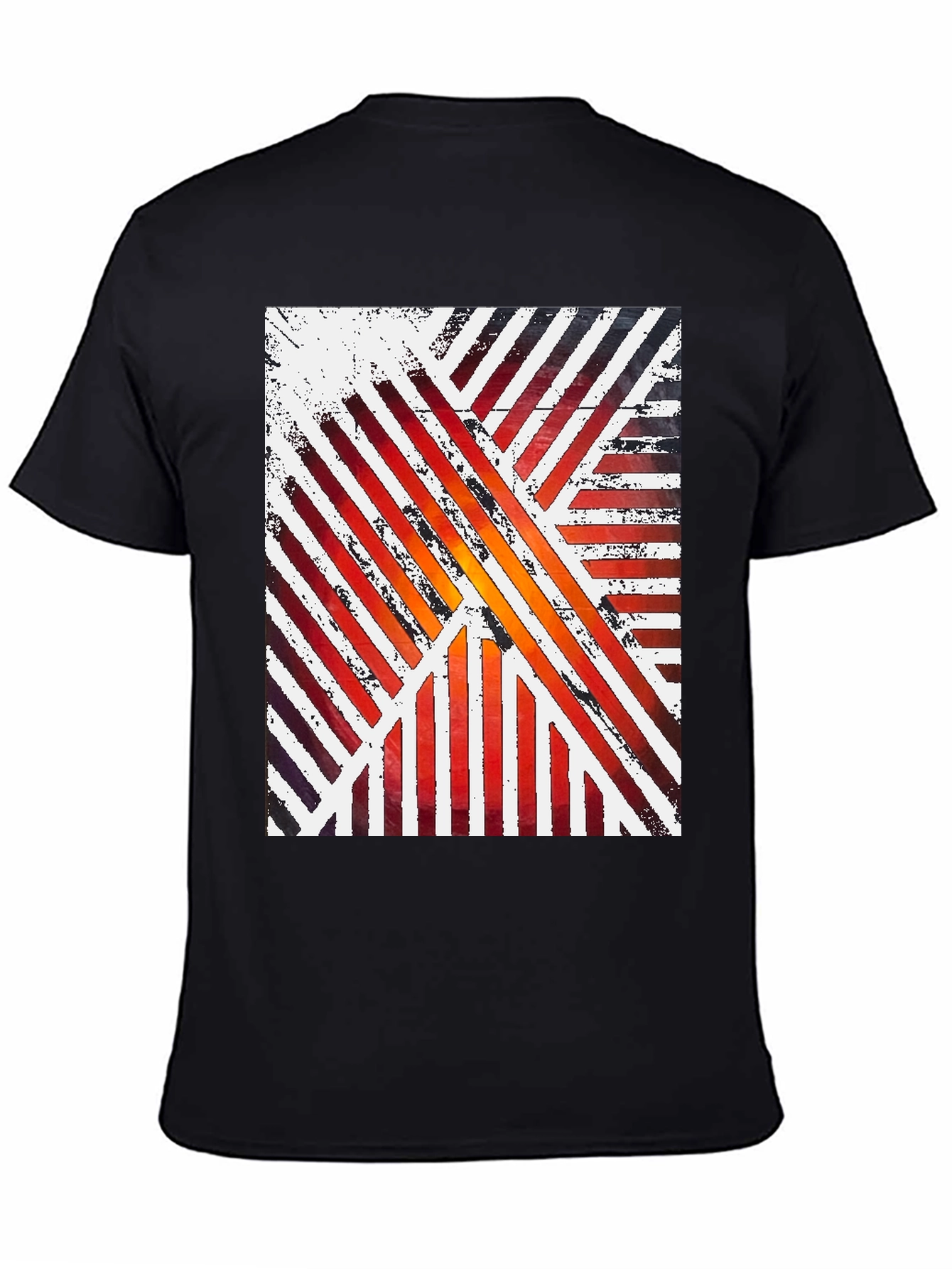 Abstract Striped Graphic Tee - Modern Artistic Design