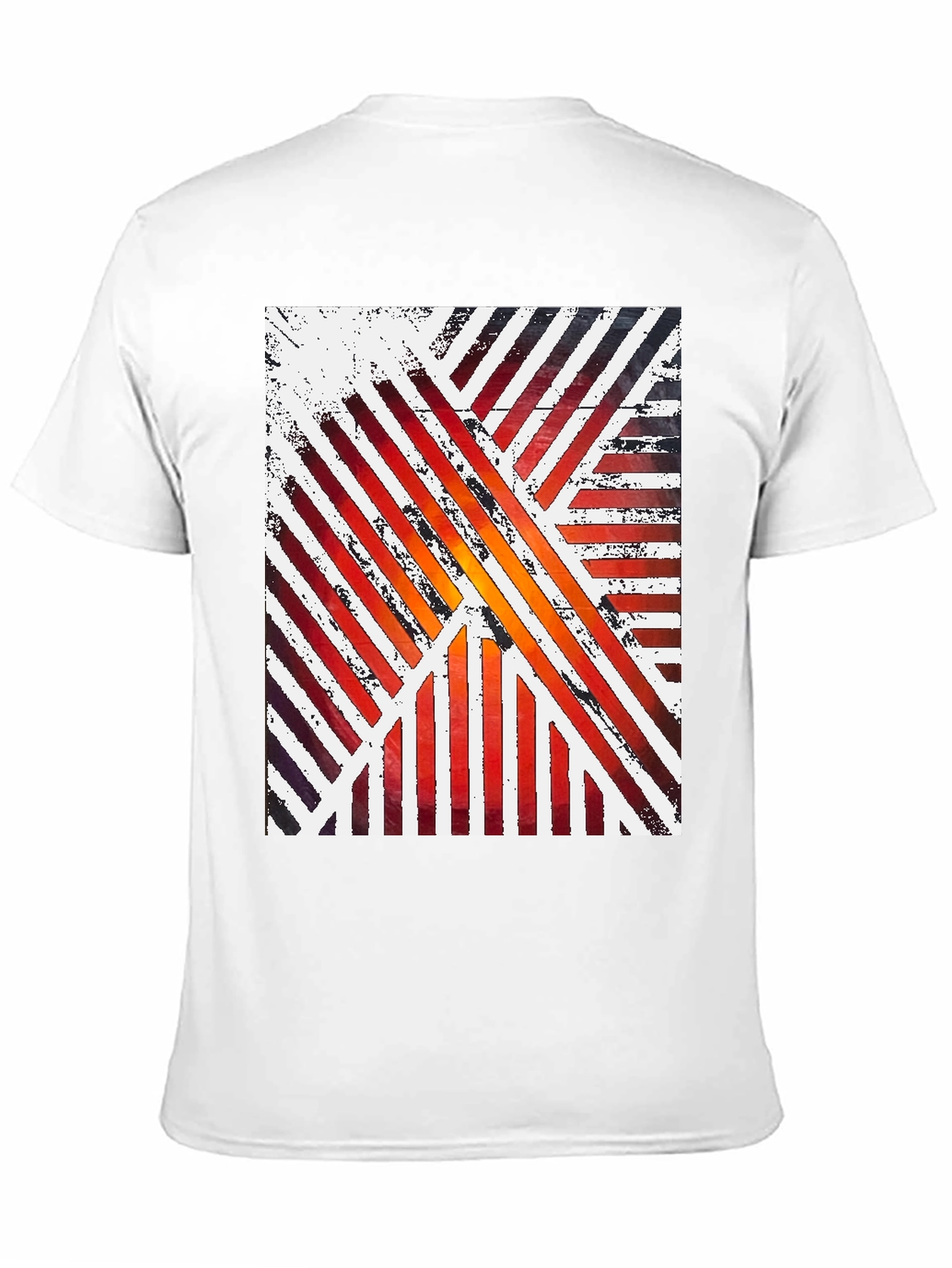 Abstract Striped Graphic Tee - Modern Artistic Design