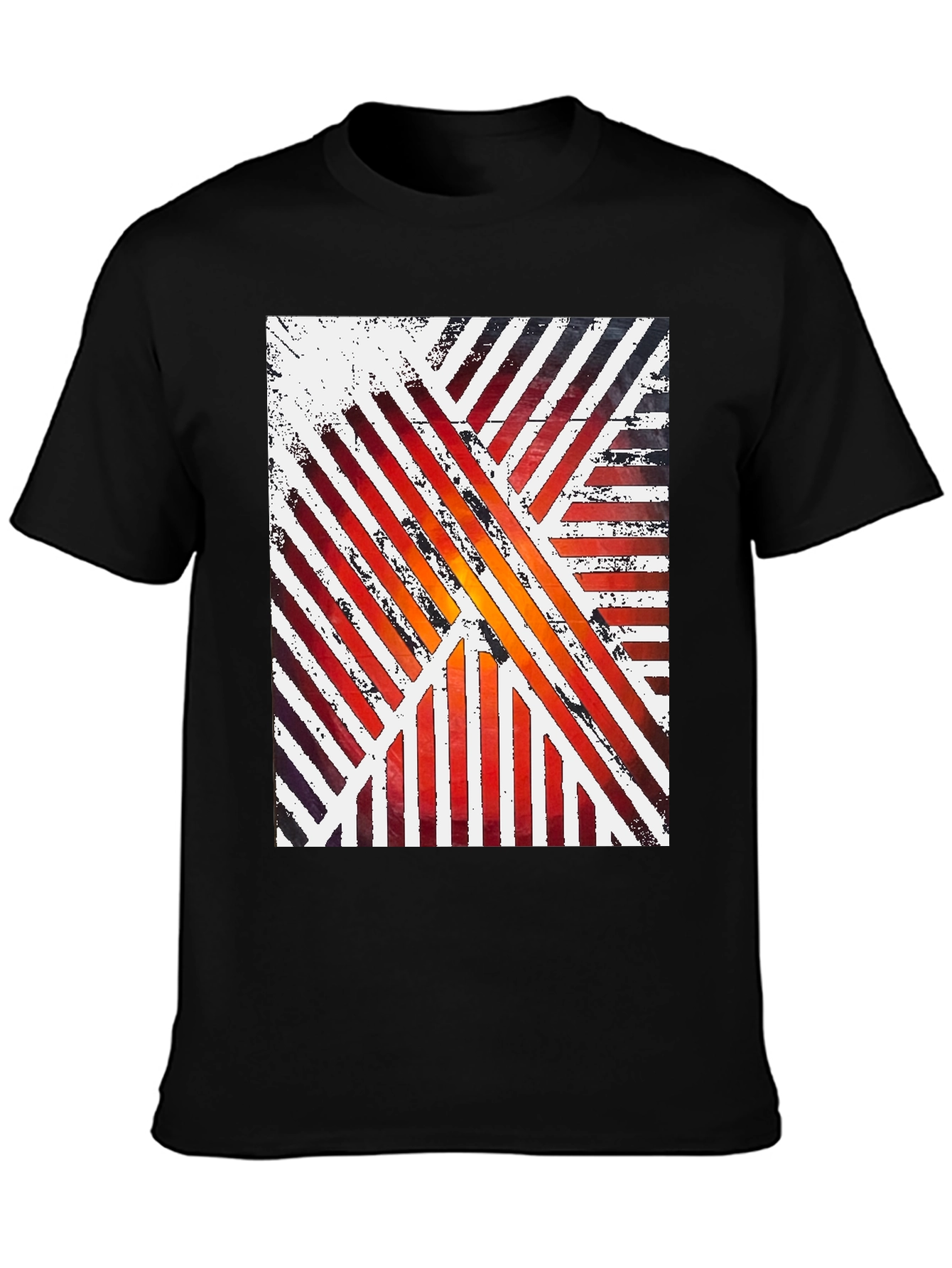 Abstract Striped Graphic Tee - Modern Artistic Design