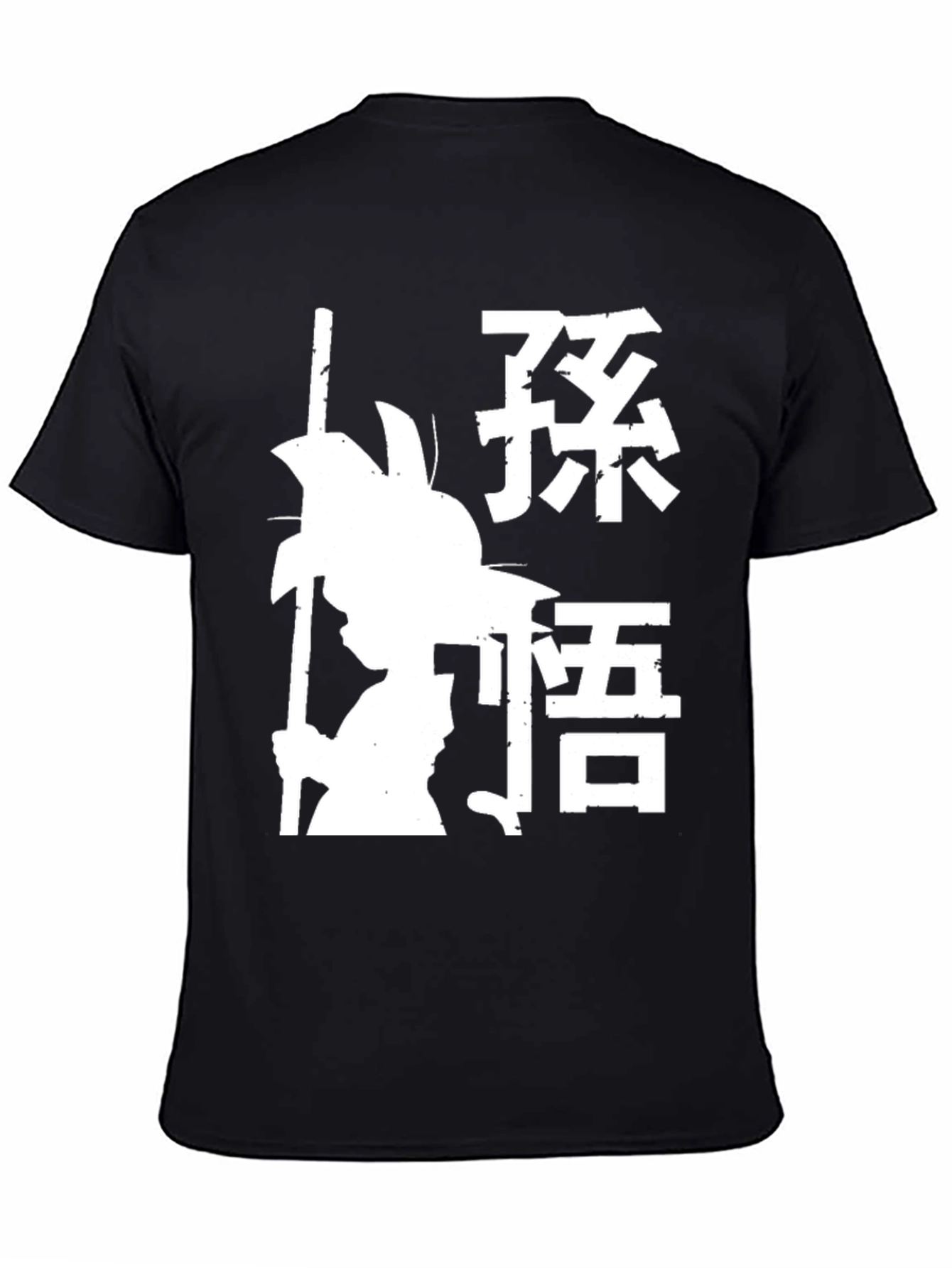 Anime Silhouette Graphic Print Black T-Shirt