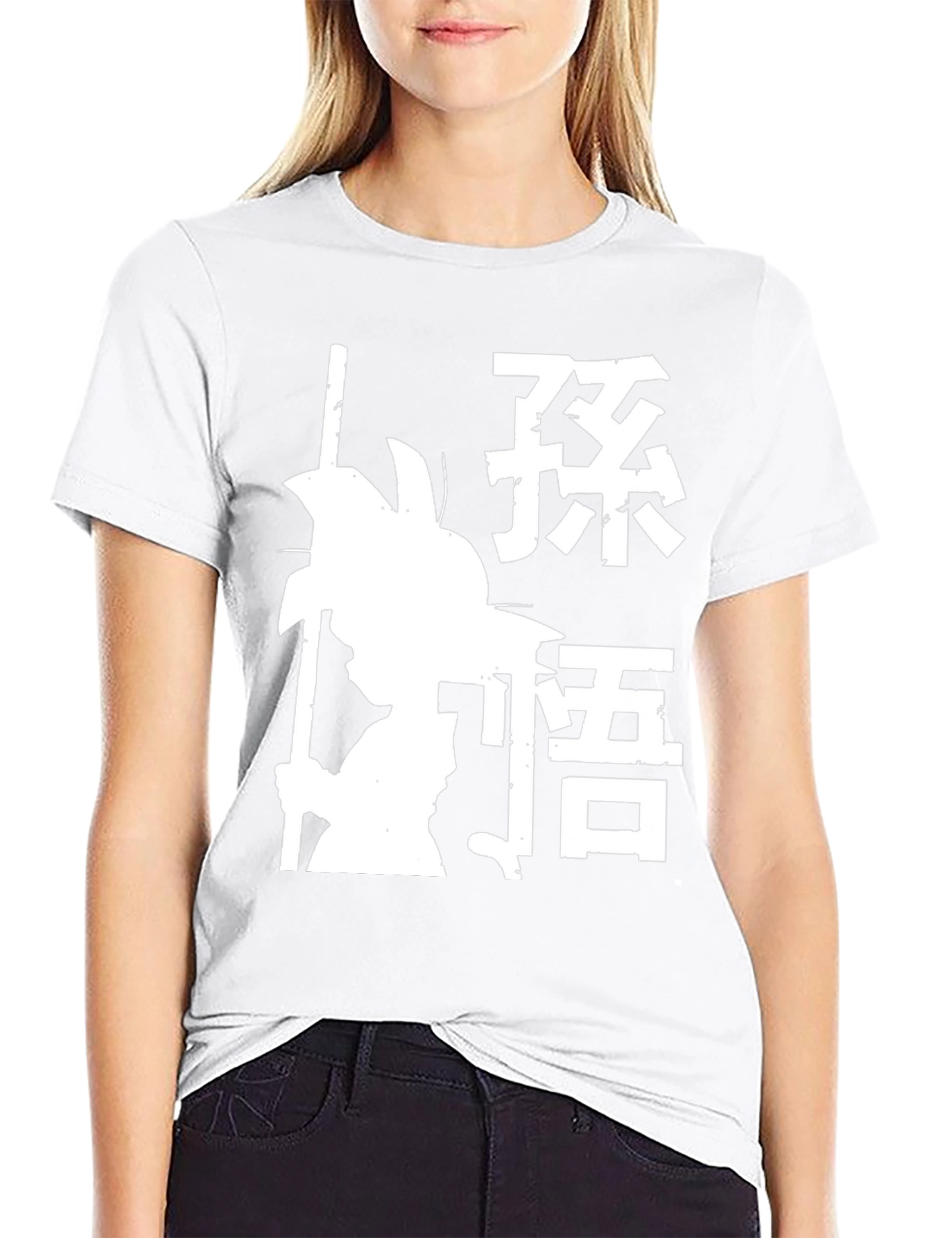 Anime Silhouette Graphic Print Black T-Shirt