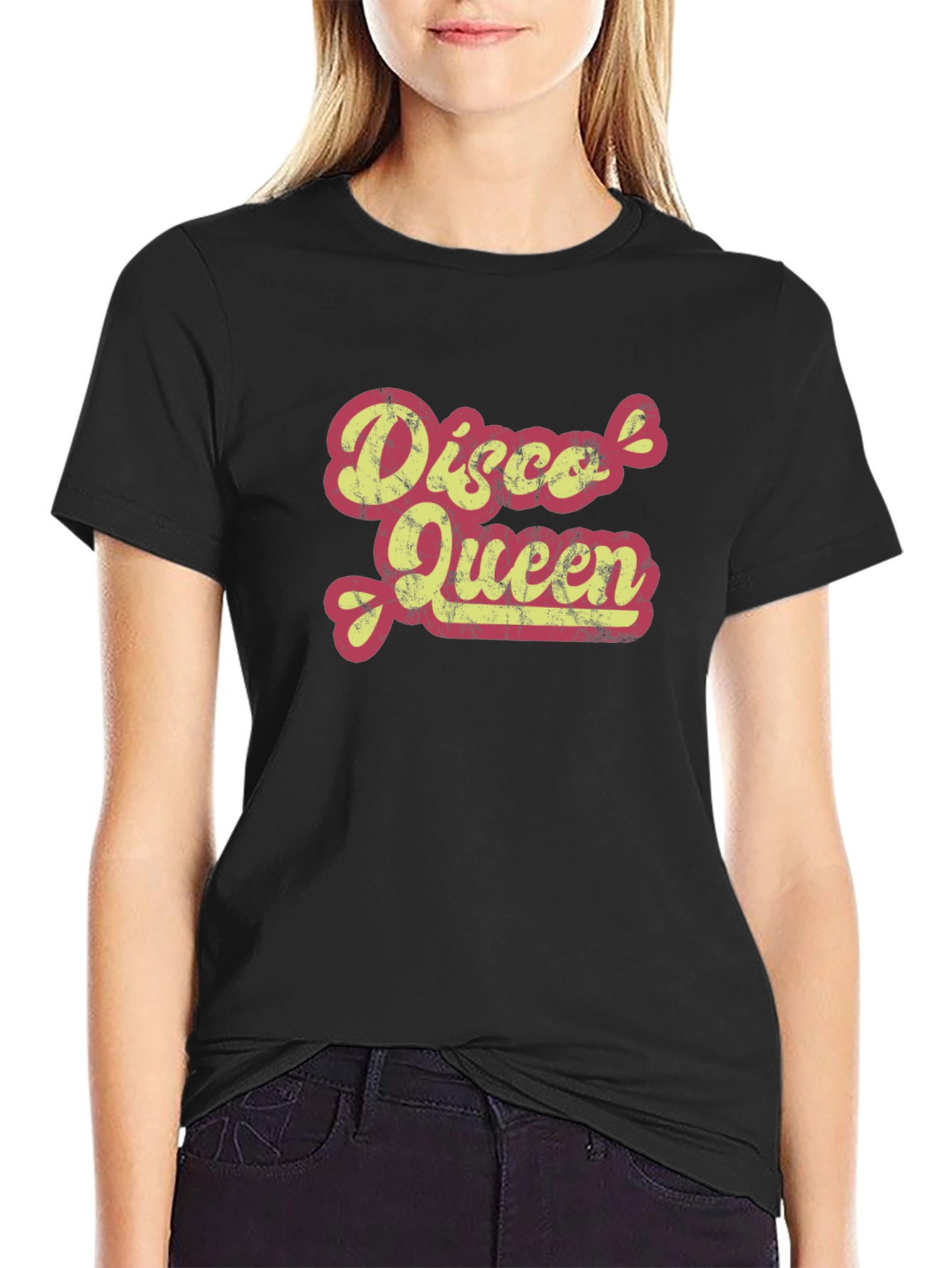 Disco Queen Retro Graphic Tee - Black