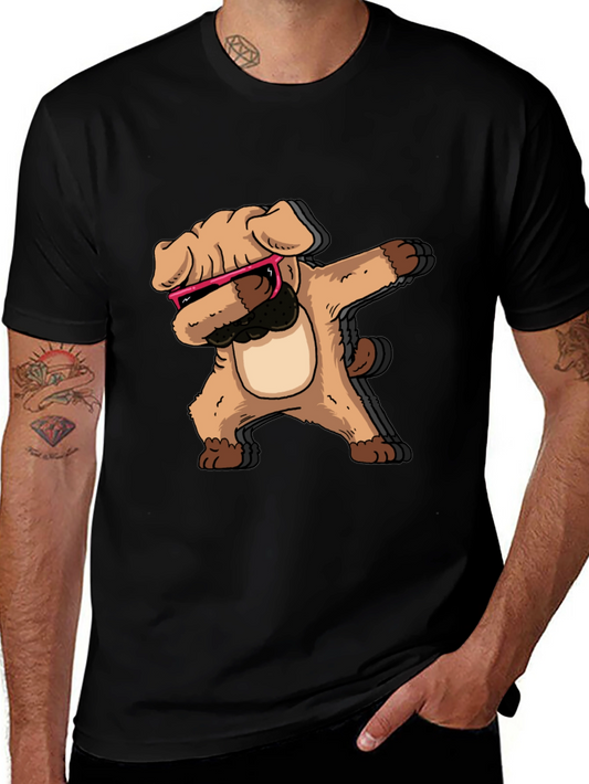 Dabbing Dog Graphic Tee - Cool Trendy Black T-Shirt