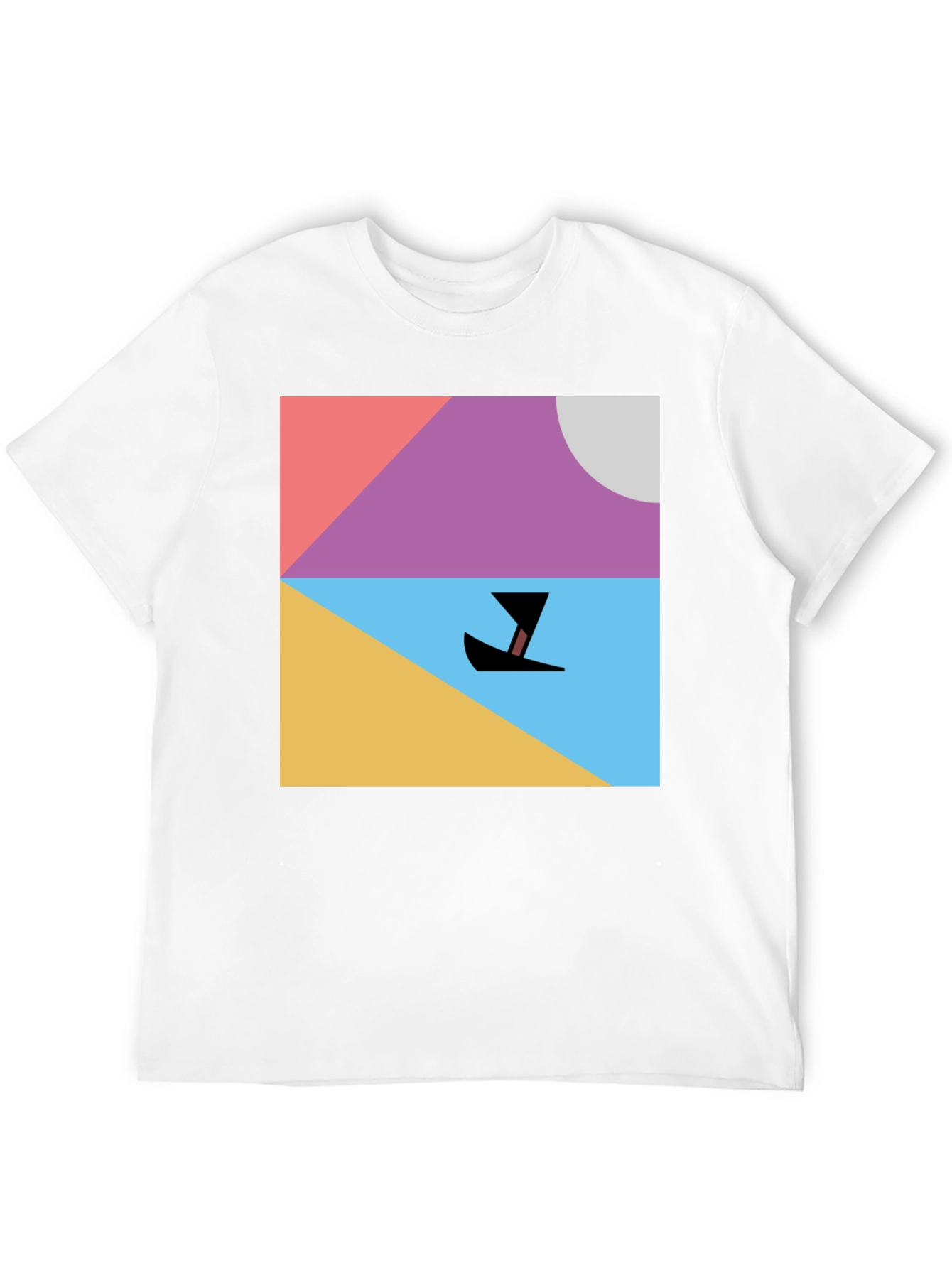 Abstract Boat Graphic Tee - Minimalist Design